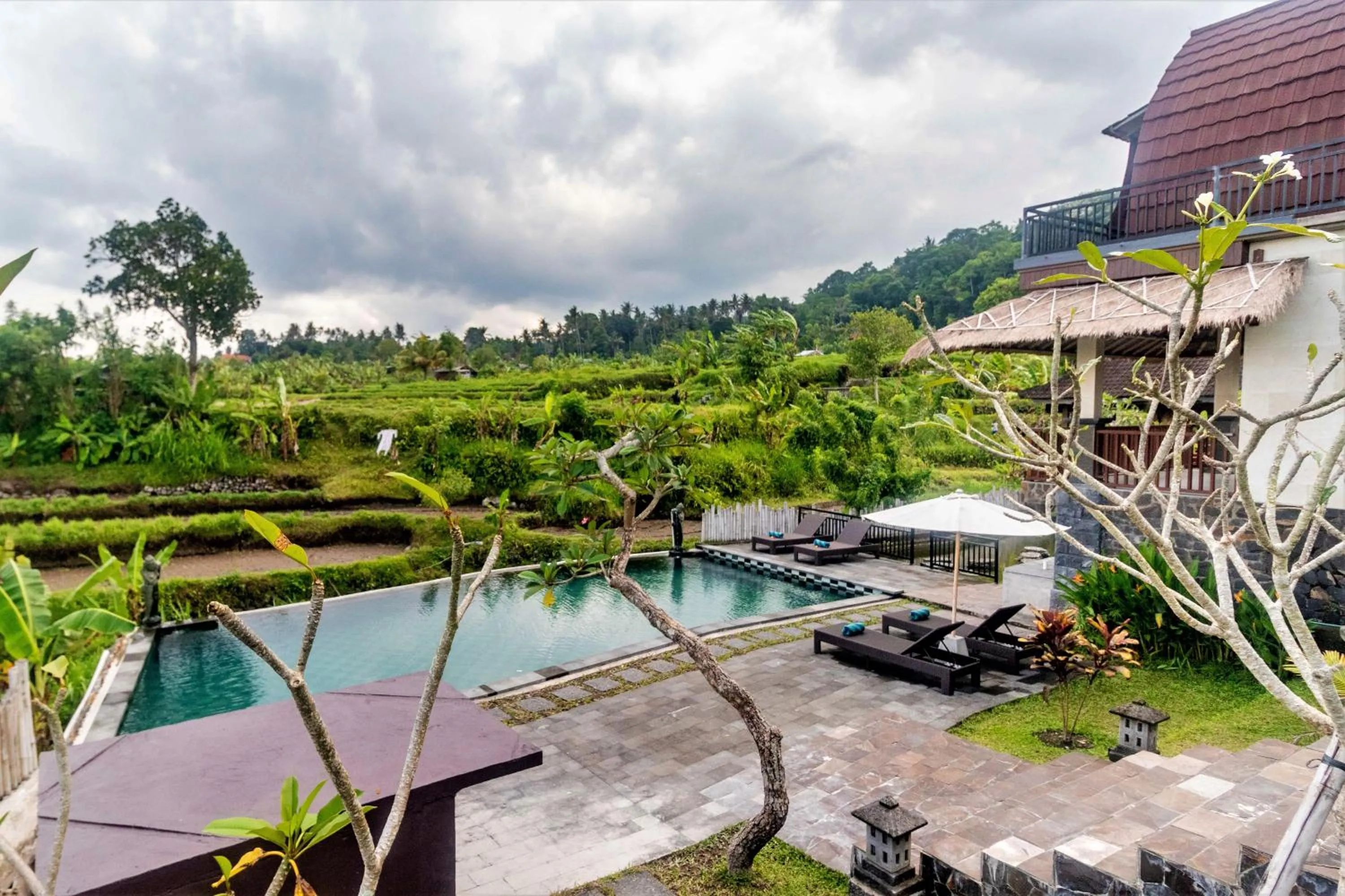 Pool view in AlamGangga Villas Tirta Gangga