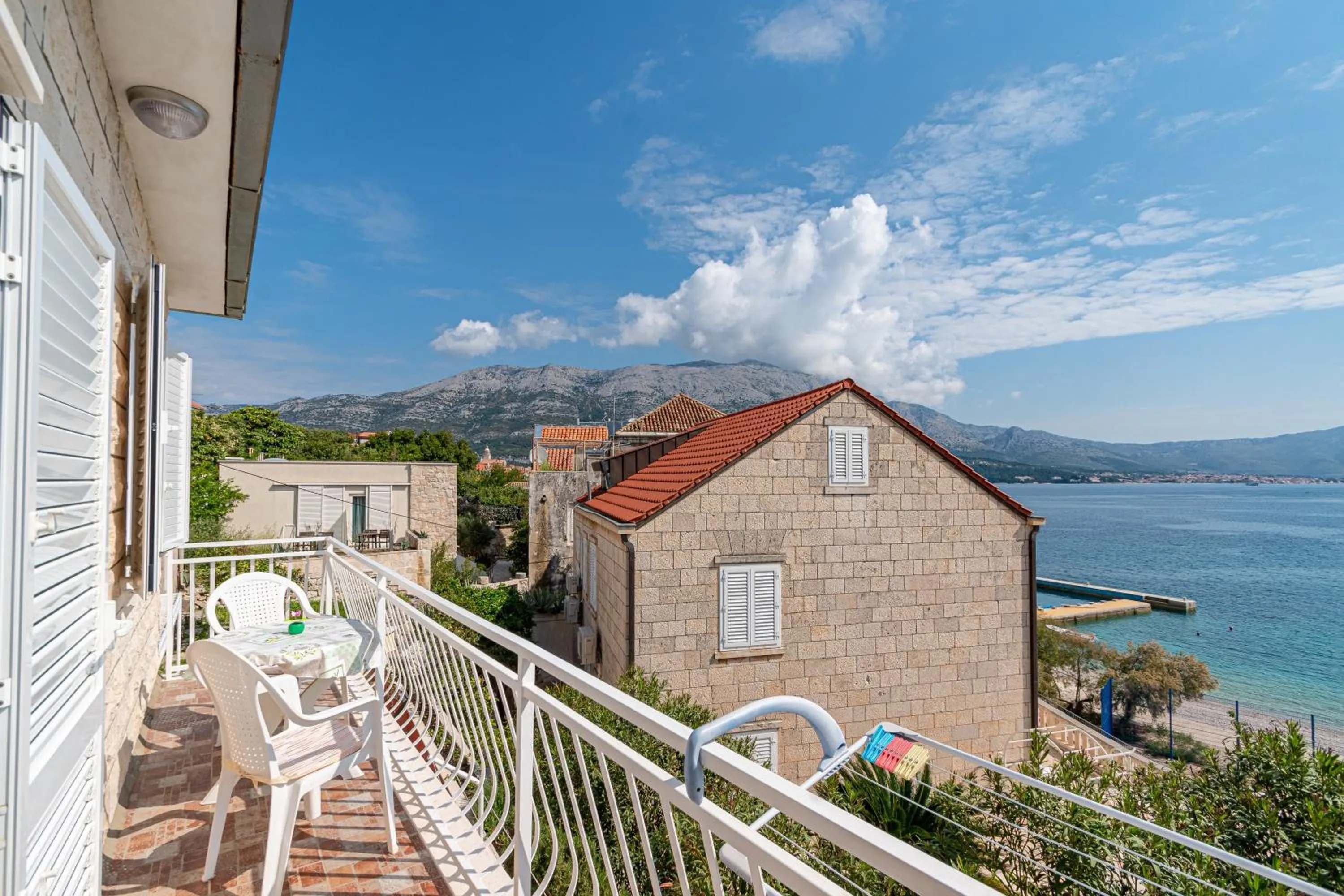Balcony/Terrace in Apartments Siri, 1 min walk to the beach