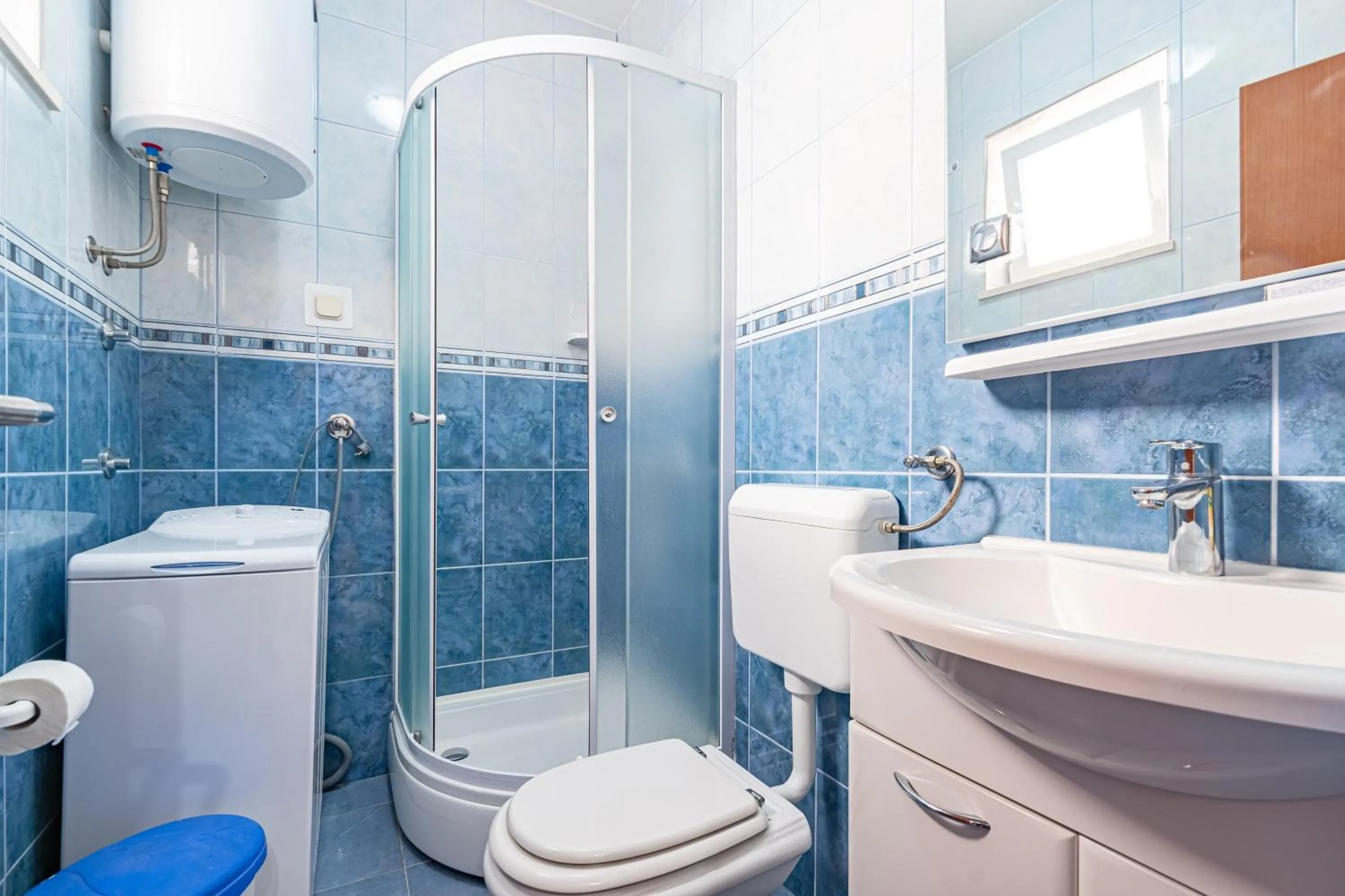 Shower in Apartments Siri, 1 min walk to the beach