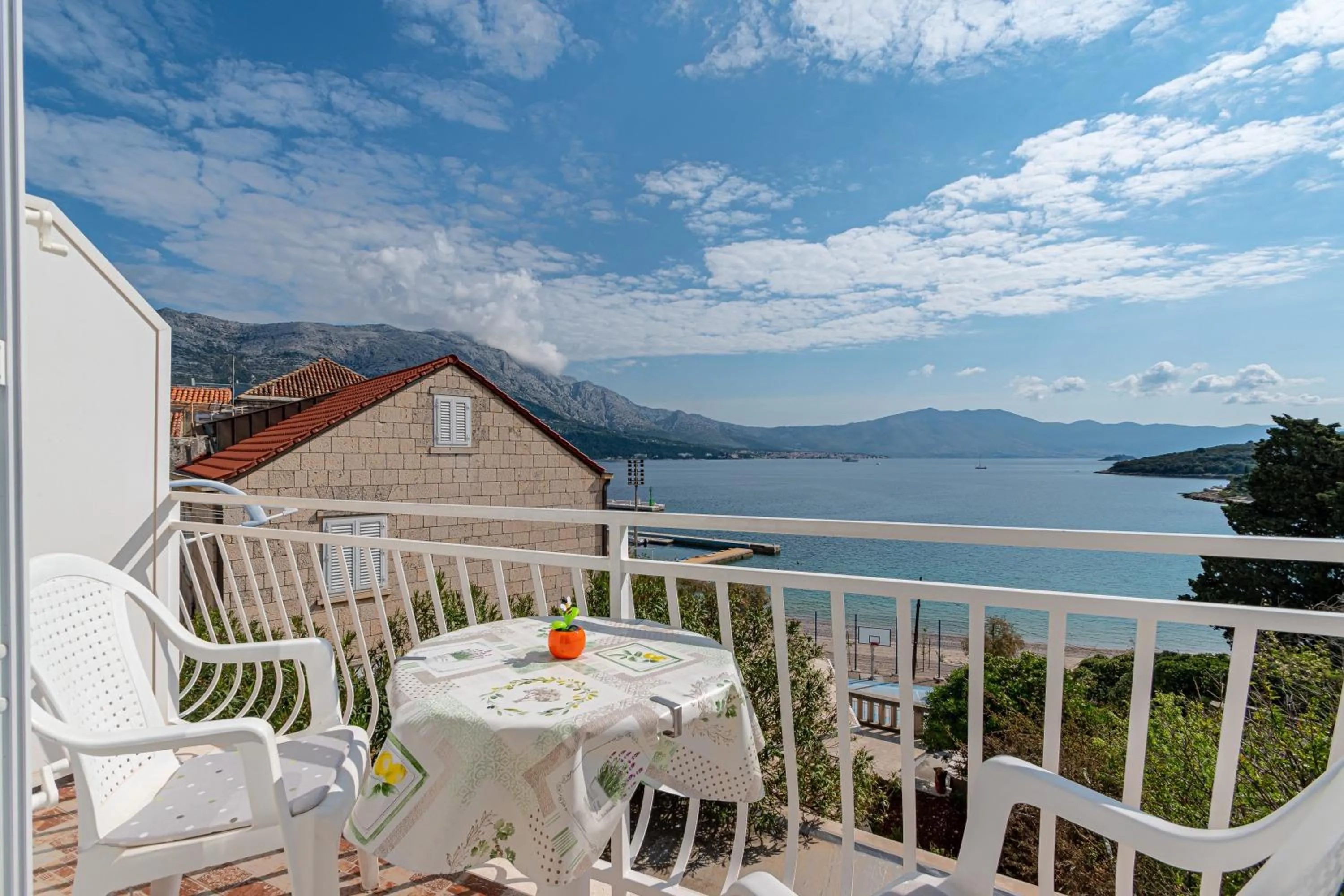 Balcony/Terrace in Apartments Siri, 1 min walk to the beach