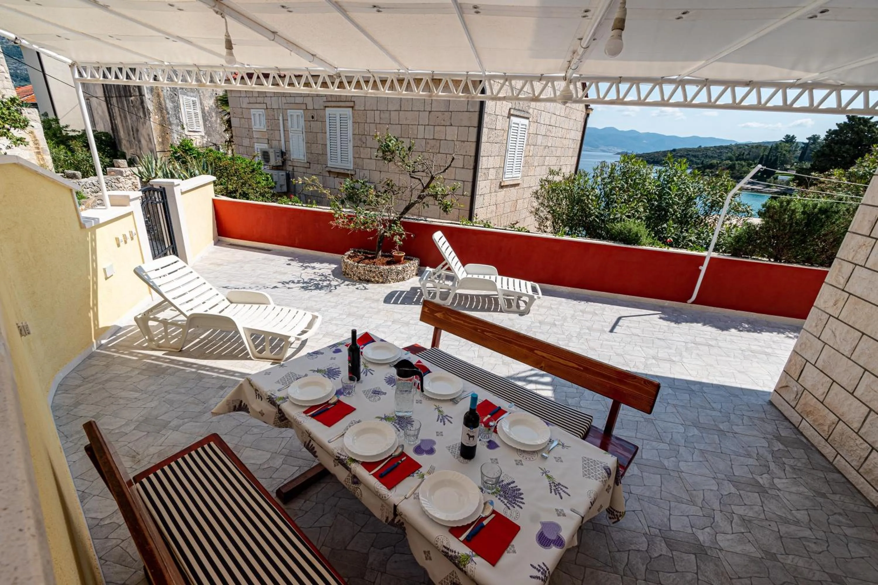 Balcony/Terrace in Apartments Siri, 1 min walk to the beach