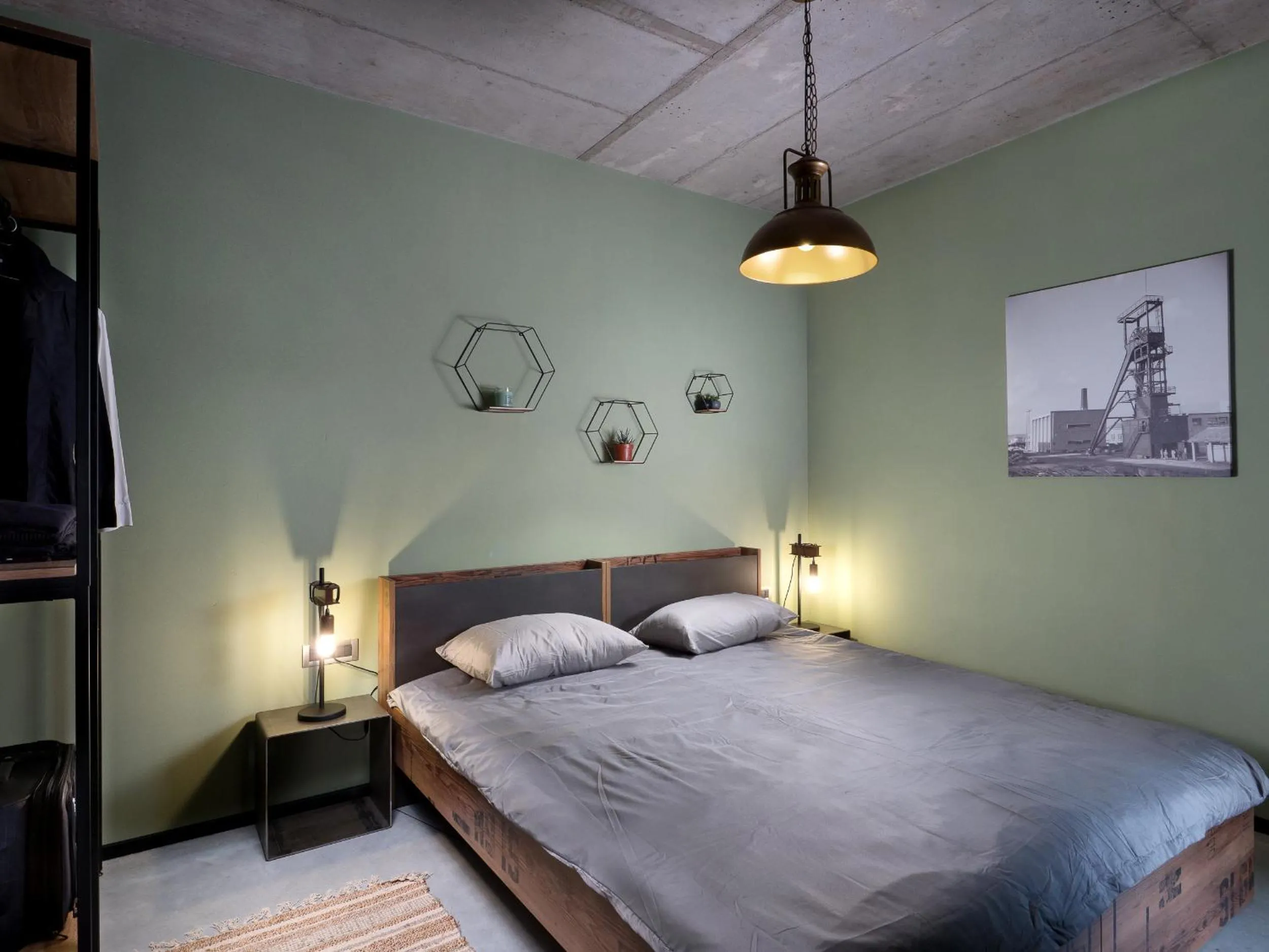 Bed in House Kova- homage to coalmining
