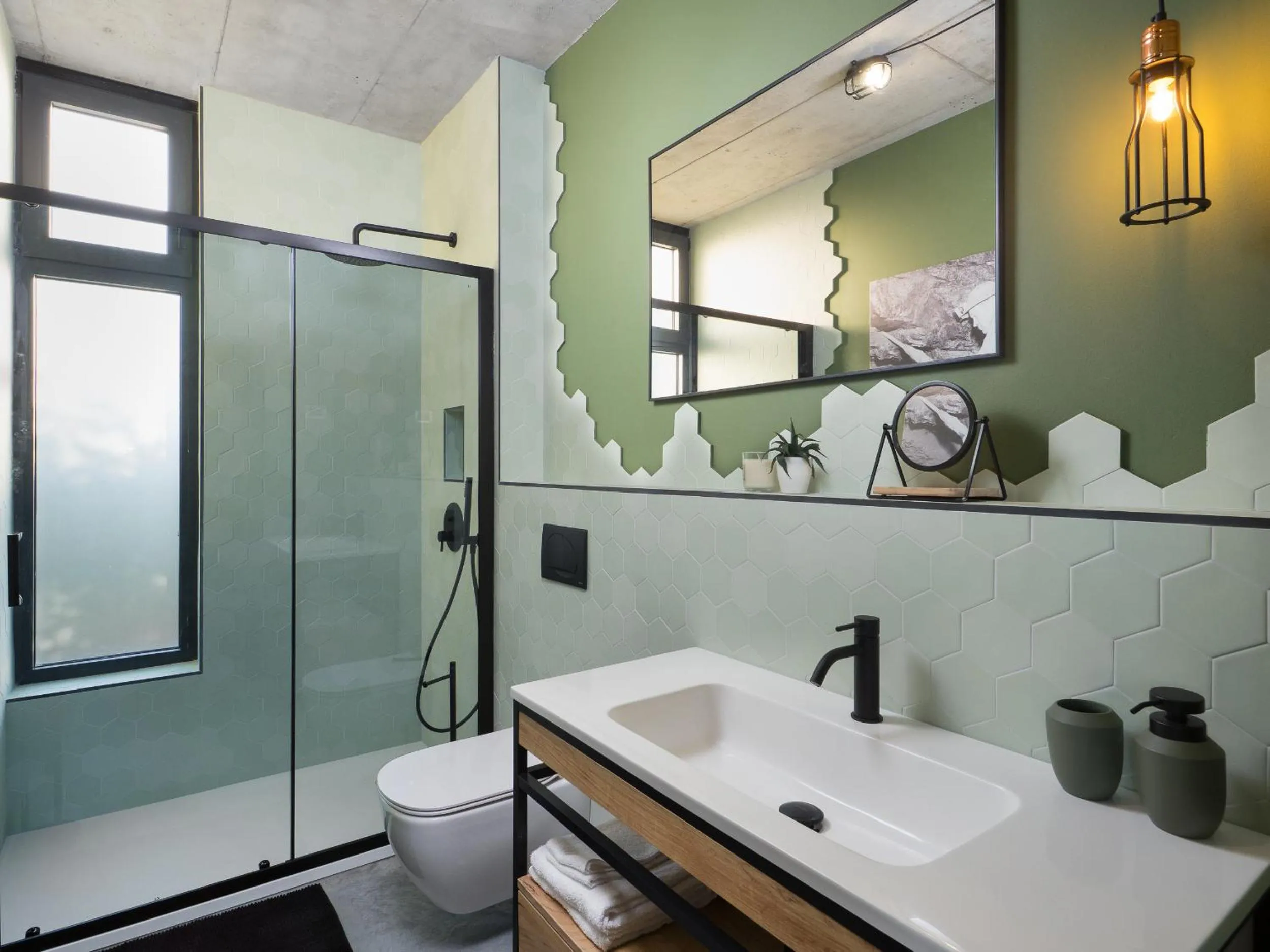 Bathroom in House Kova- homage to coalmining