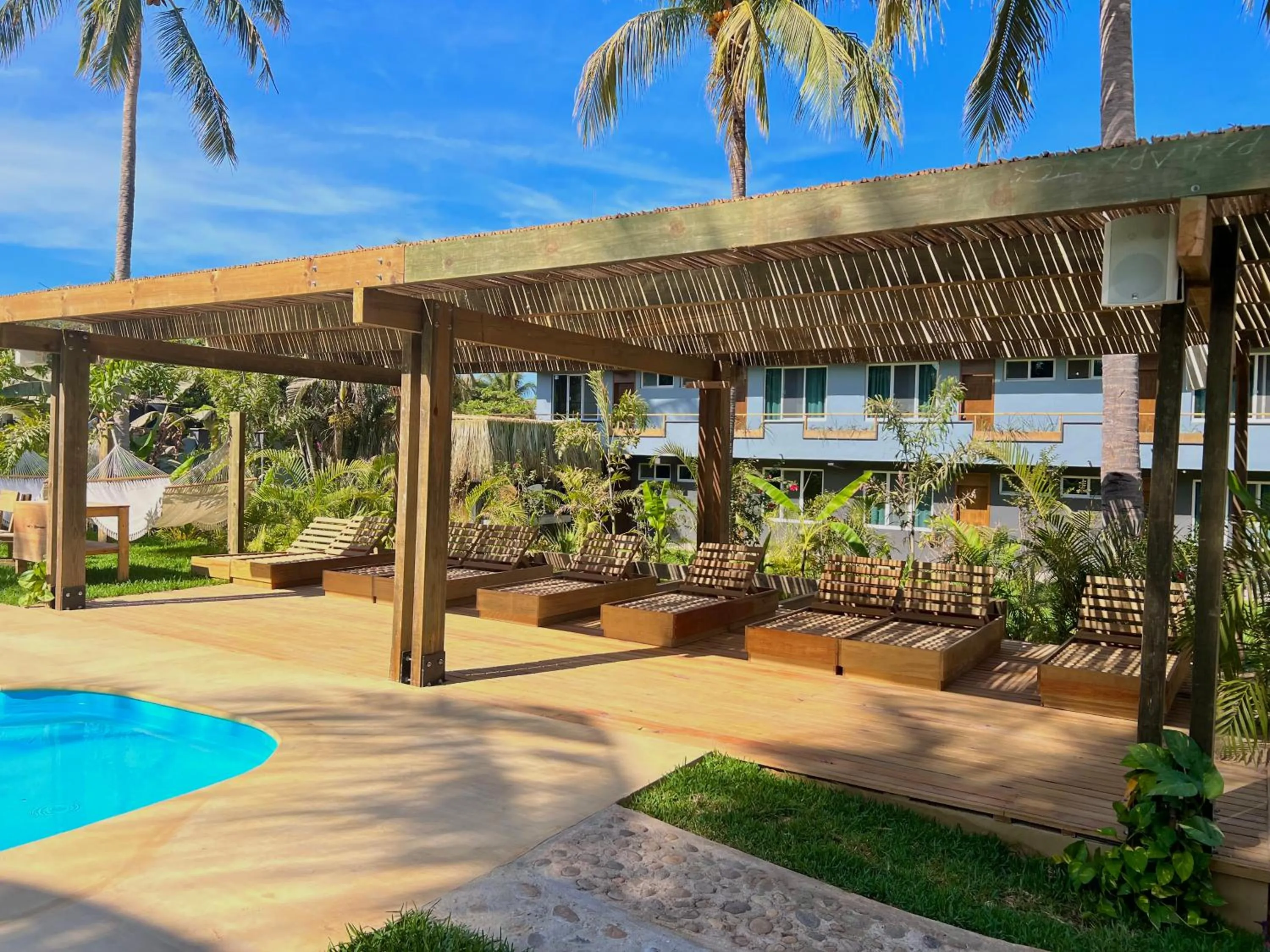 Pool view in Straw Hat Surf Hostel & Bar