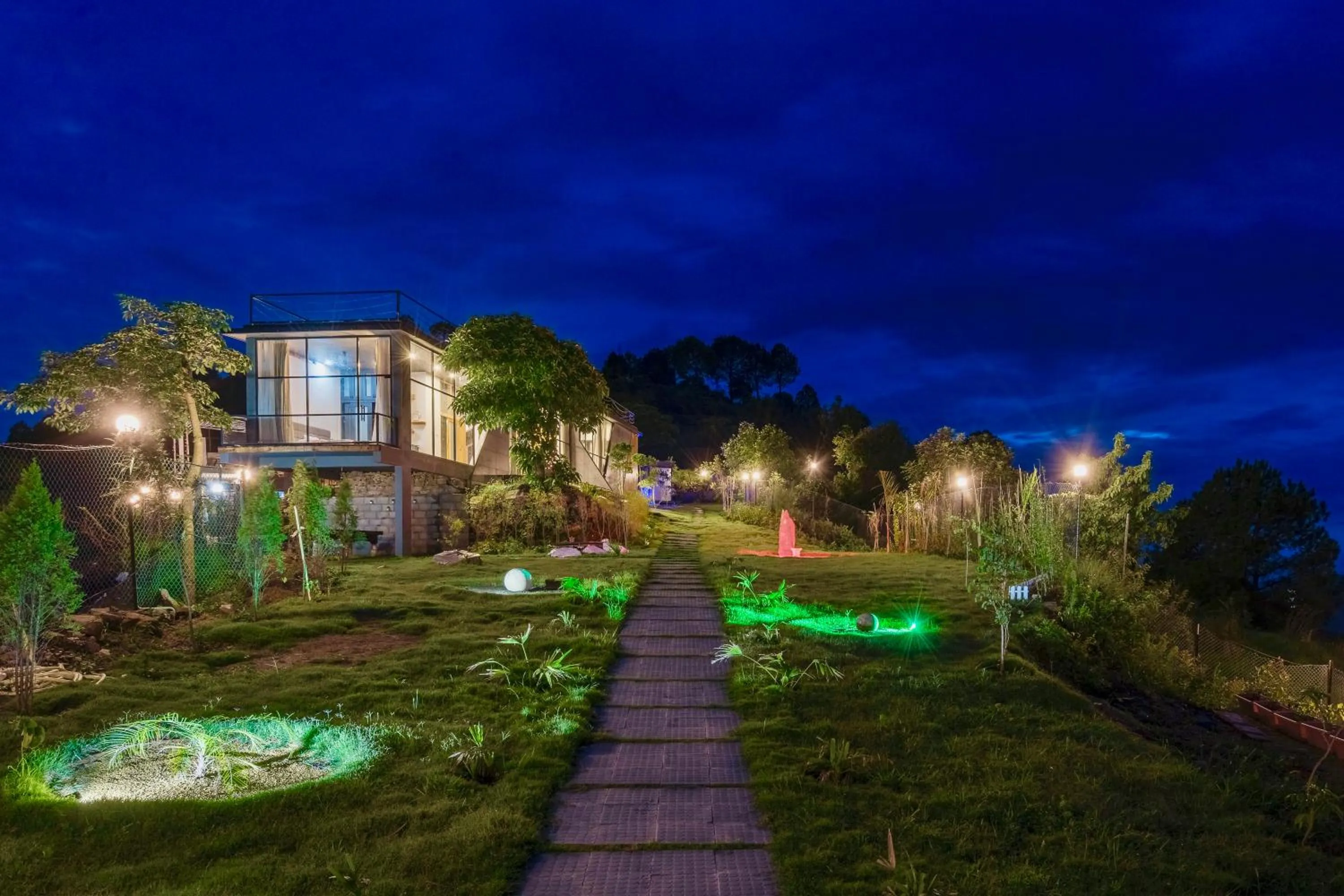 Property building in SaffronStays Glasshouse Celeste, Ranikhet - luxurious glass villa with breathtaking views