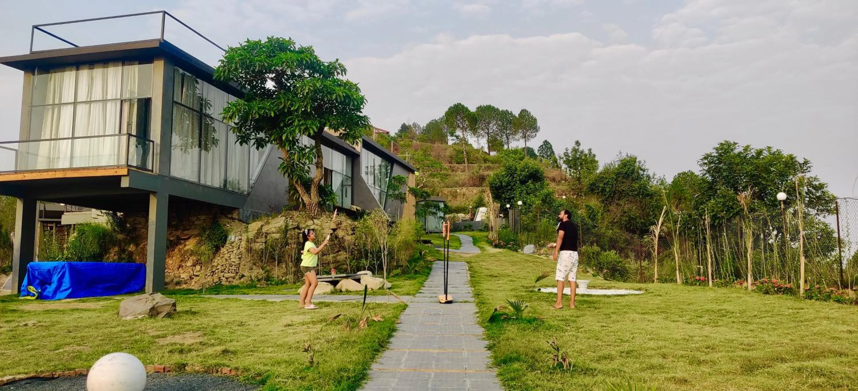 Property building in SaffronStays Glasshouse Celeste, Ranikhet - luxurious glass villa with breathtaking views