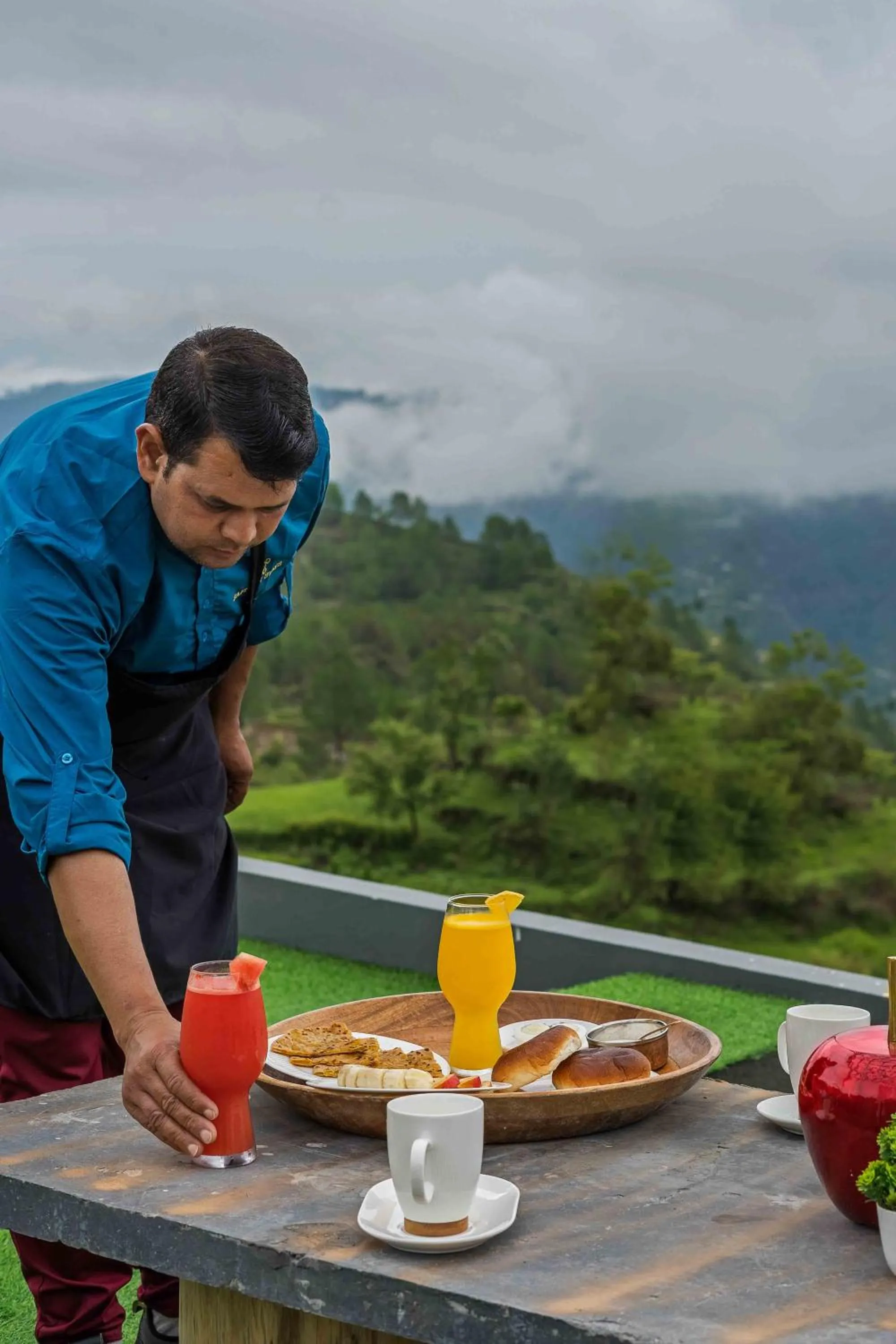 Staff in SaffronStays Glasshouse Celeste, Ranikhet - luxurious glass villa with breathtaking views