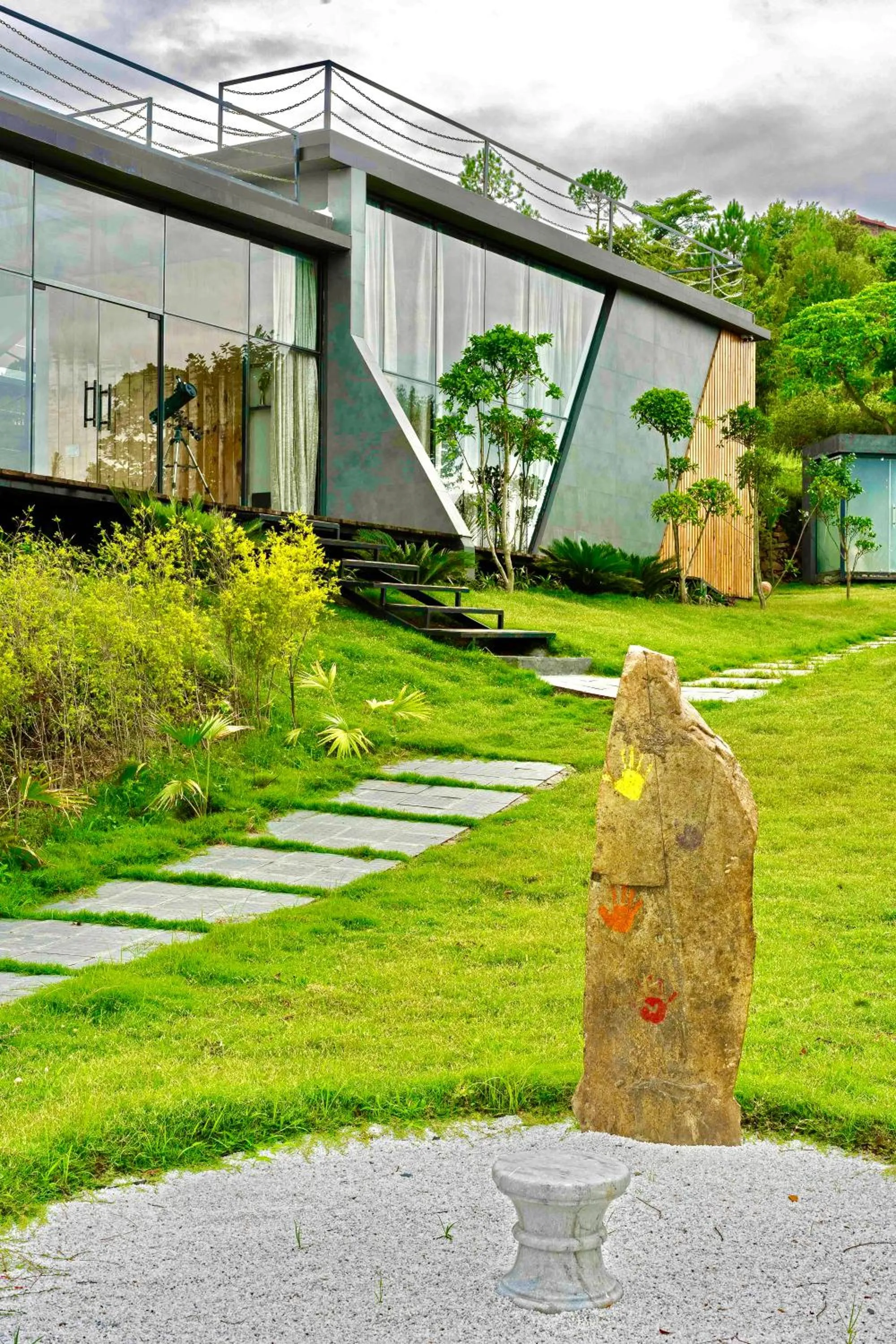 Property building in SaffronStays Glasshouse Celeste, Ranikhet - luxurious glass villa with breathtaking views