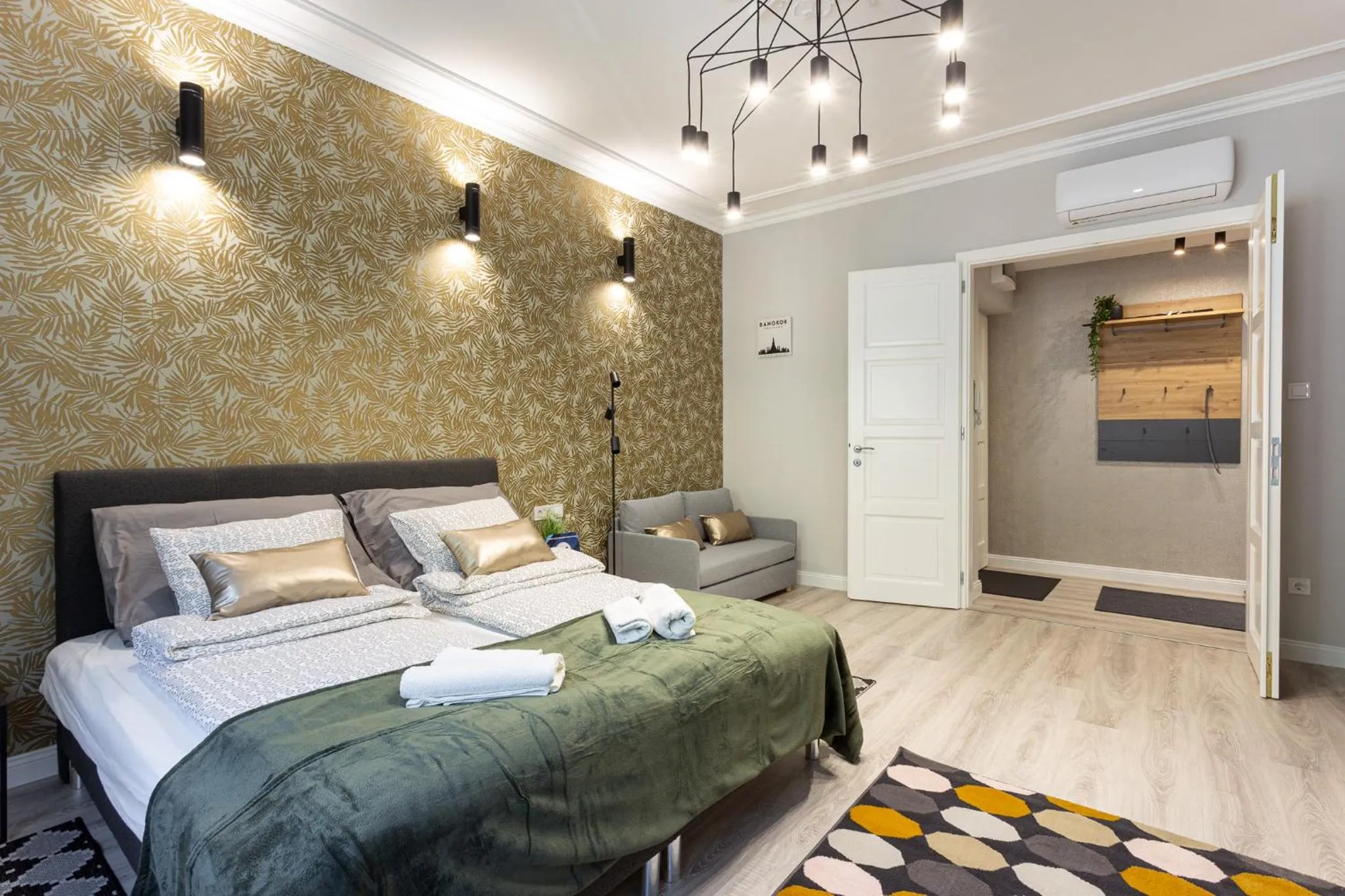 Bed in Buda Castle Serpentine Apartments