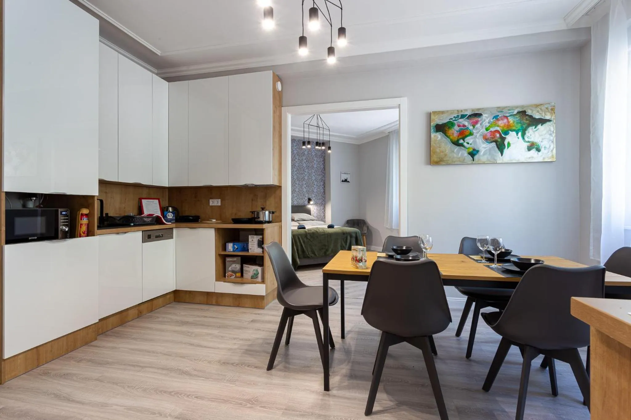 Dining area in Buda Castle Serpentine Apartments