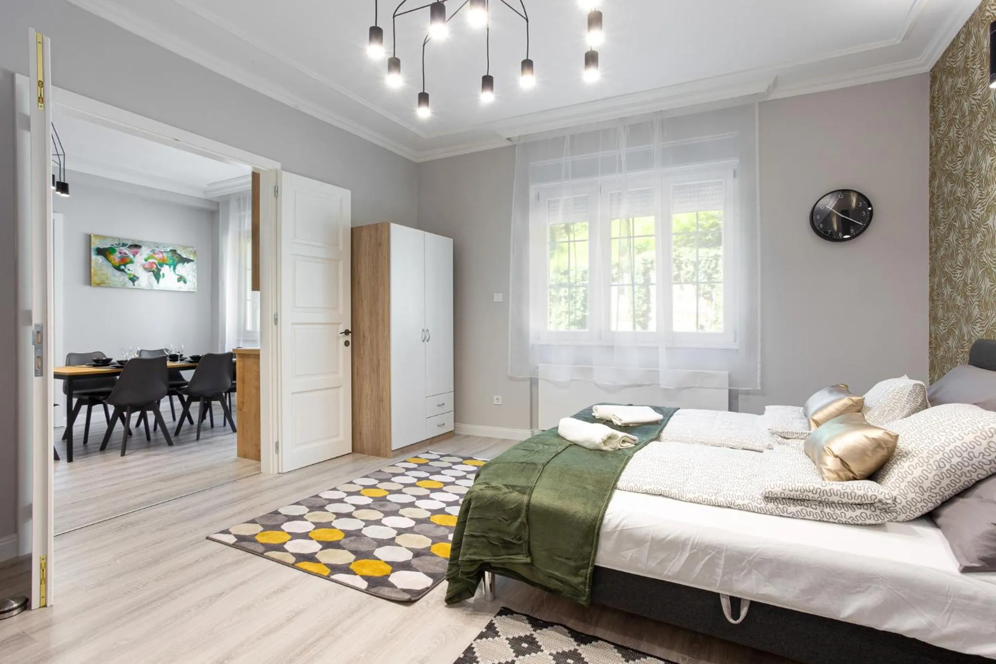 Bed in Buda Castle Serpentine Apartments