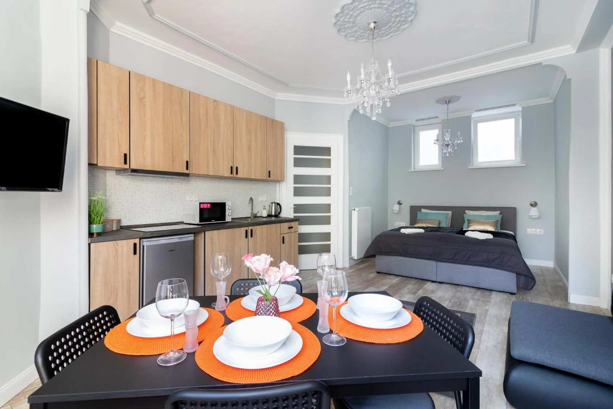 Bed in Buda Castle Serpentine Apartments