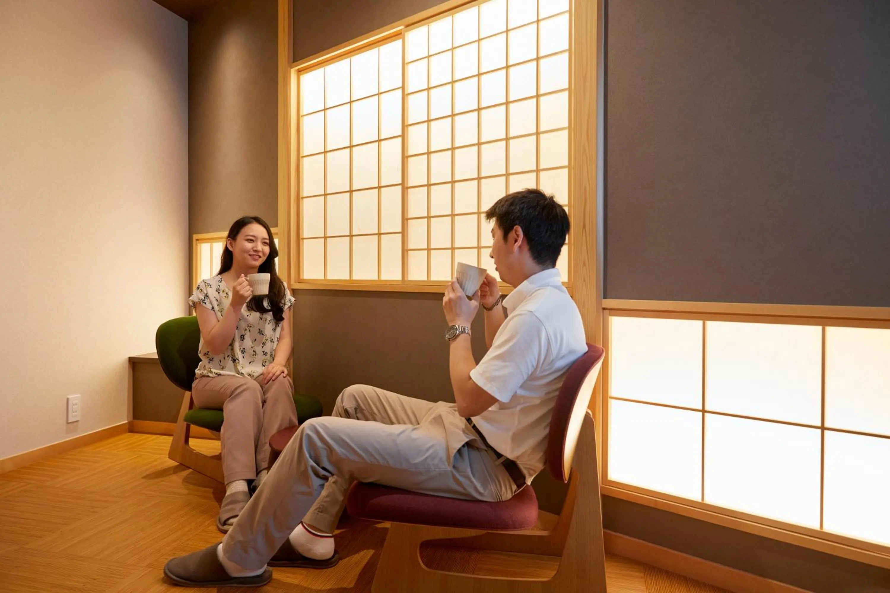 Bedroom in 古今 天下茶屋 with a private parking lot and a half open-air bath and direct to KIX