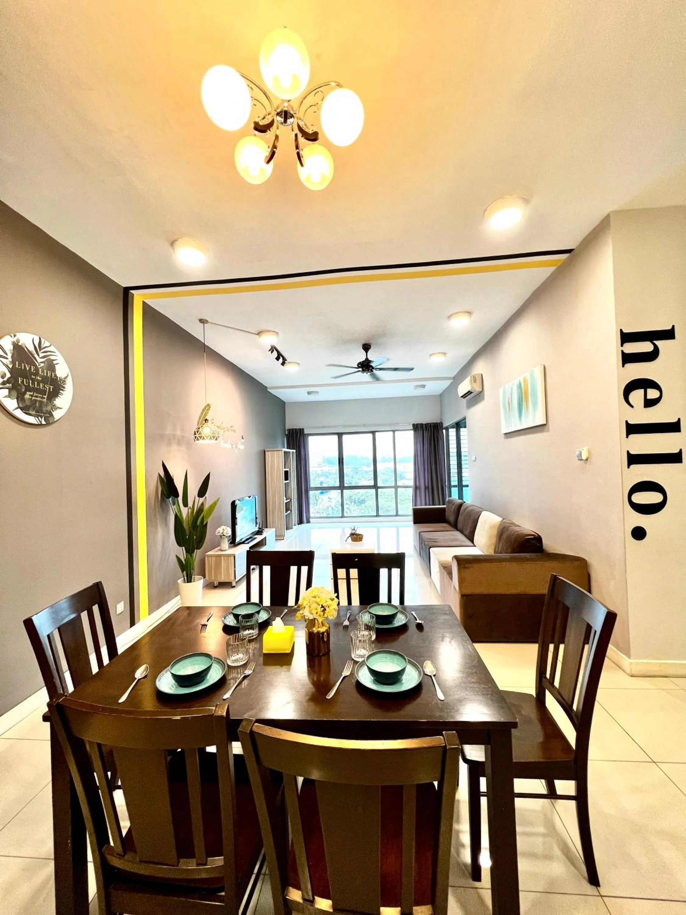 Seating area in AJ Suites @ Loft Imago KK