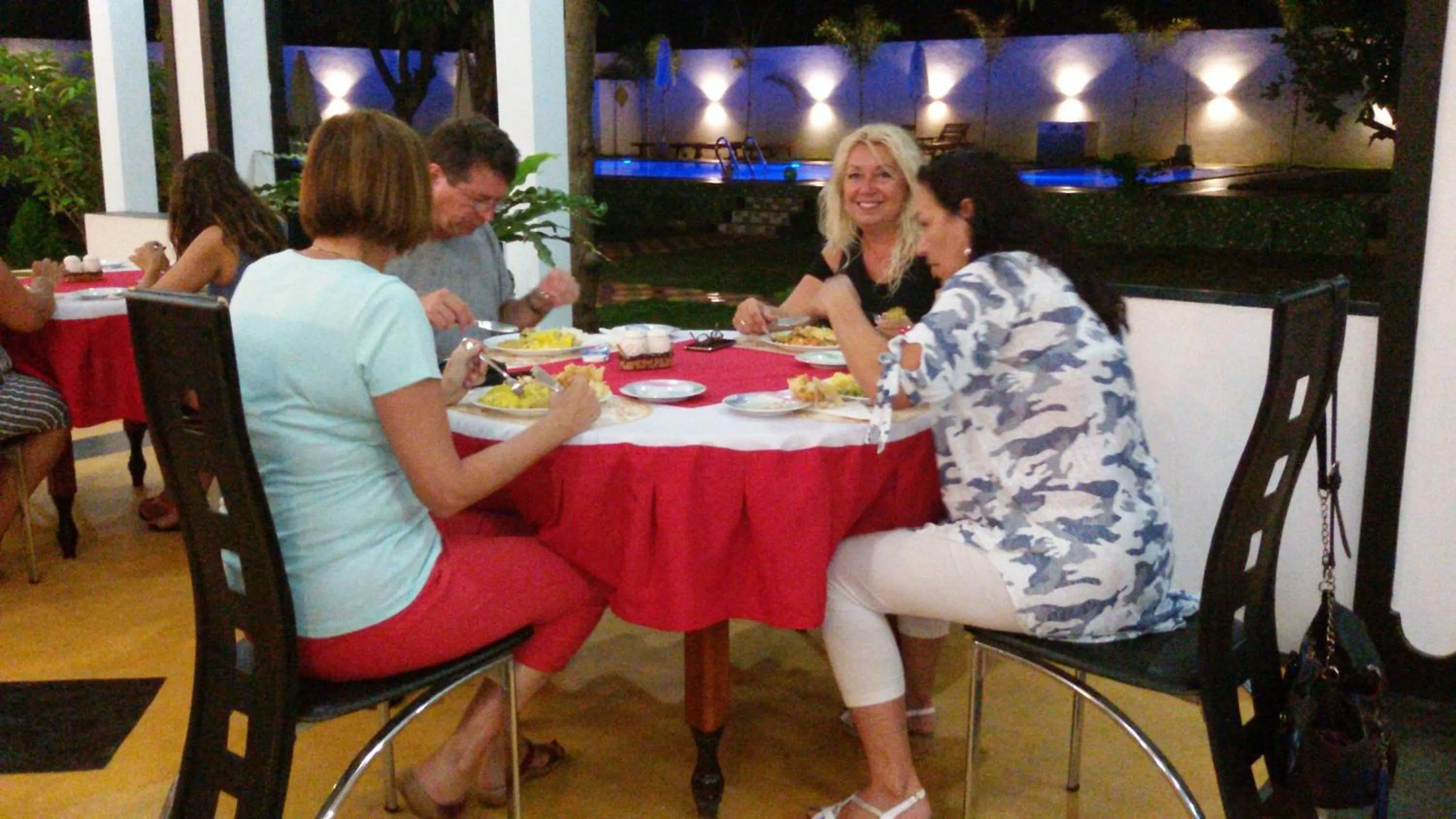 Guests in Peacock Reach Hotel