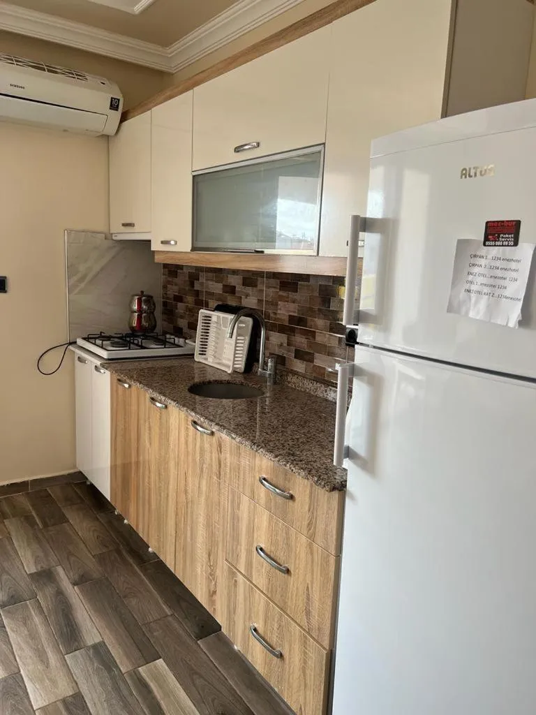 Kitchen or kitchenette in çırpan apart otel