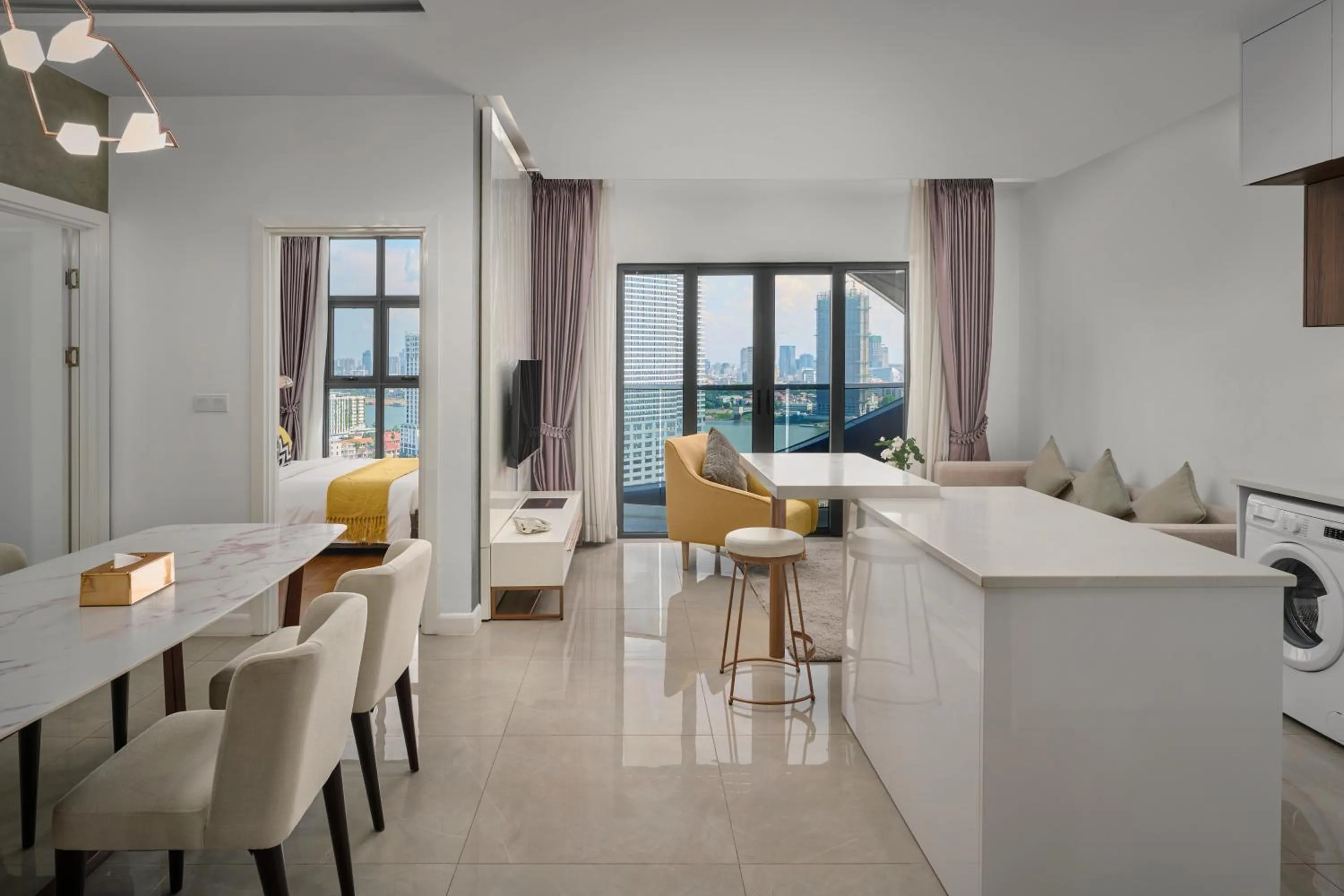 Living room in The Peninsula Phnom Penh