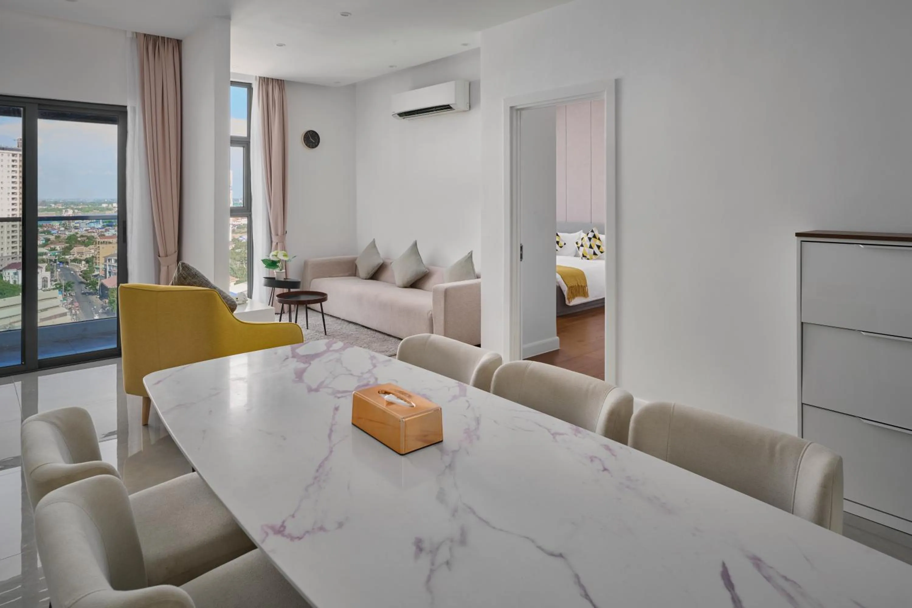 Living room in The Peninsula Phnom Penh