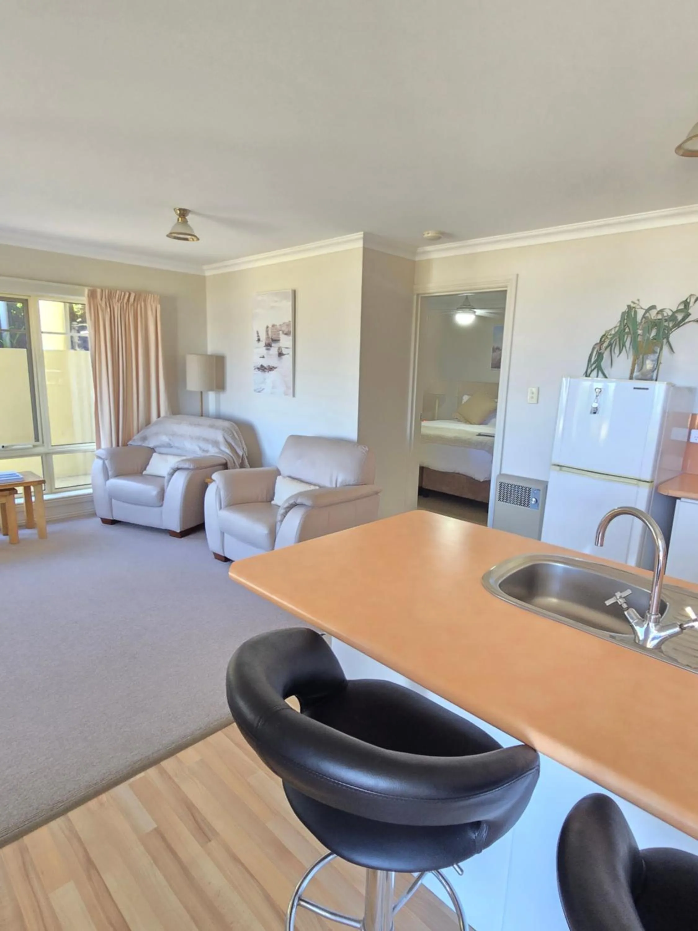 Living room, Bed in On The Terrace Stanley