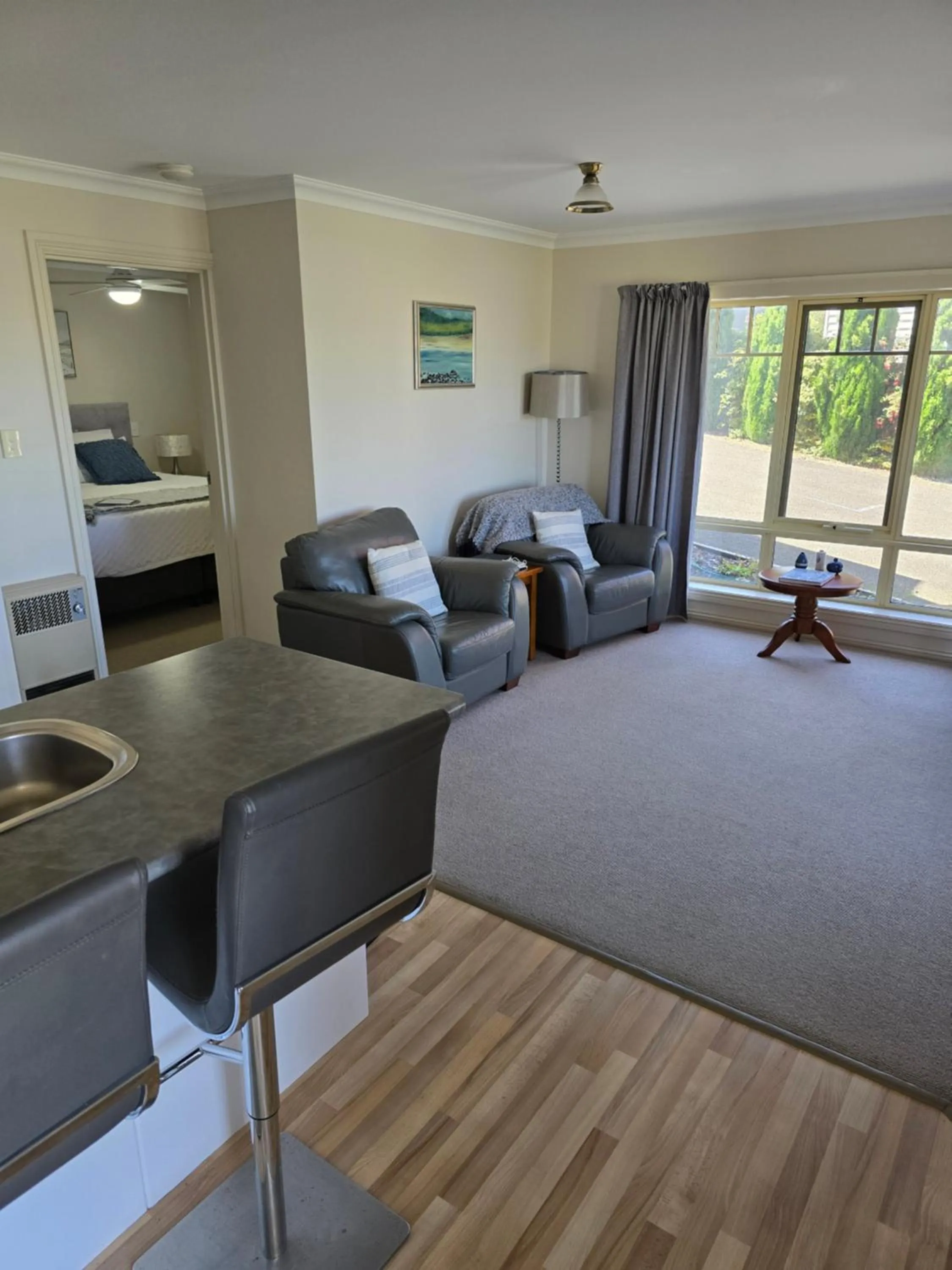 Living room, Bed in On The Terrace Stanley