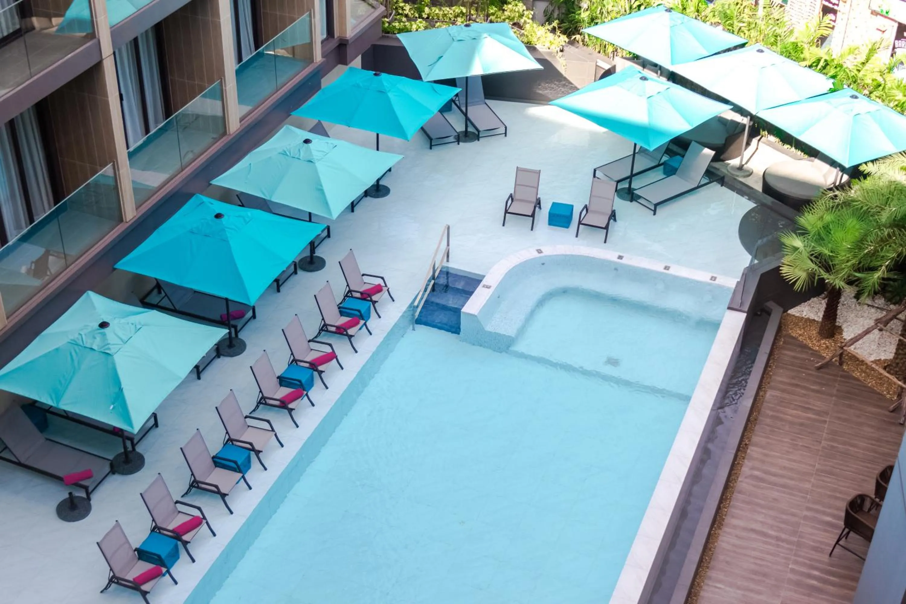 Pool view in GLOW Mira Karon Beach