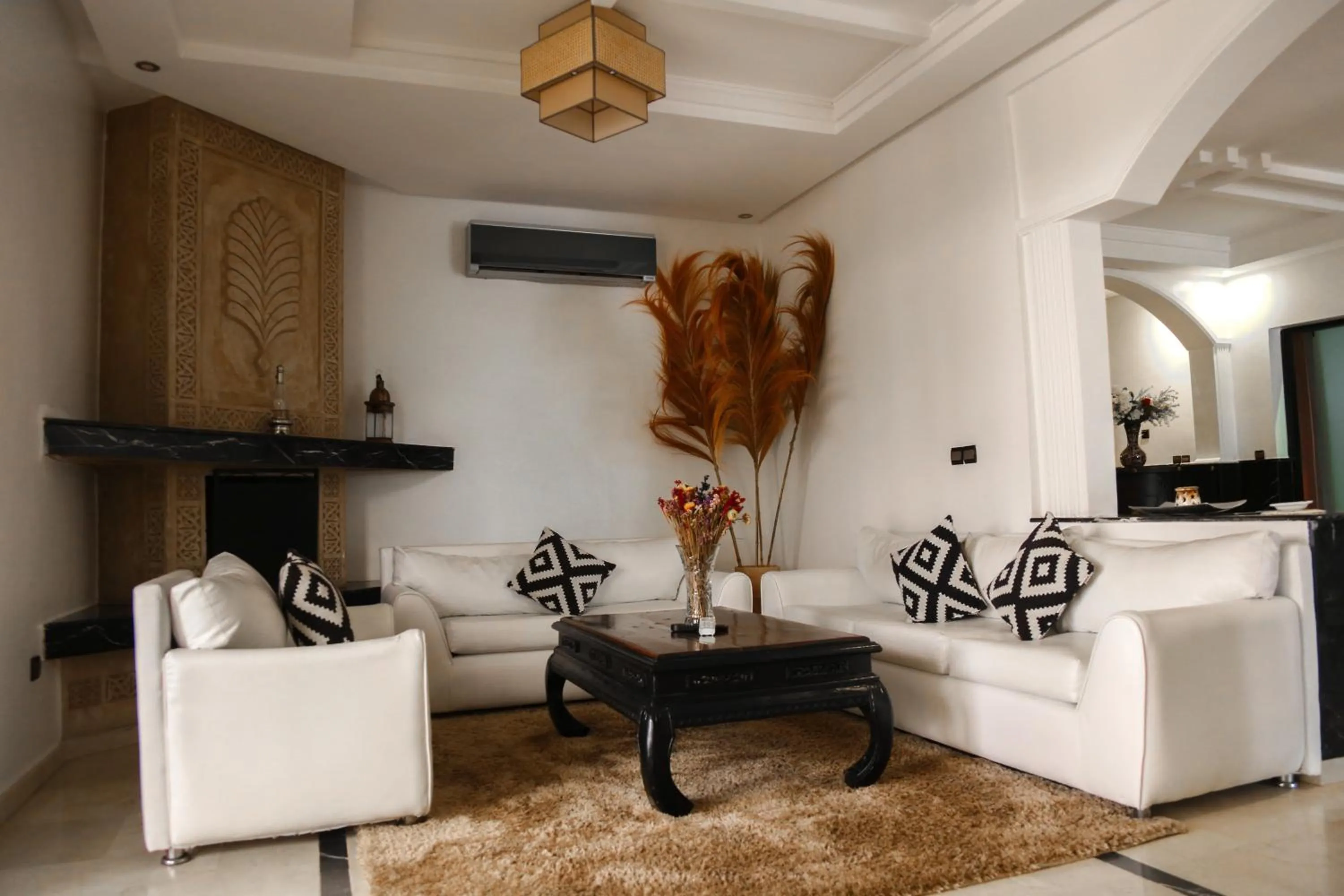 fireplace in Weedan Hôtel Marrakech