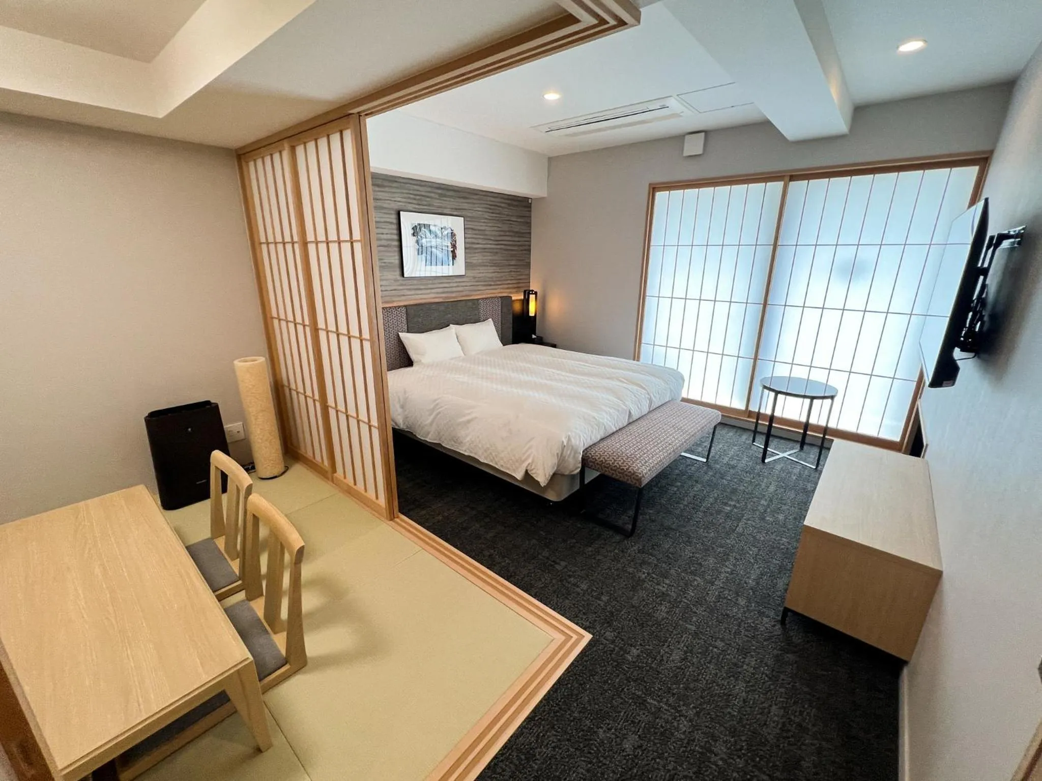 Photo of the whole room, Bed in Rinn Kyoto Station