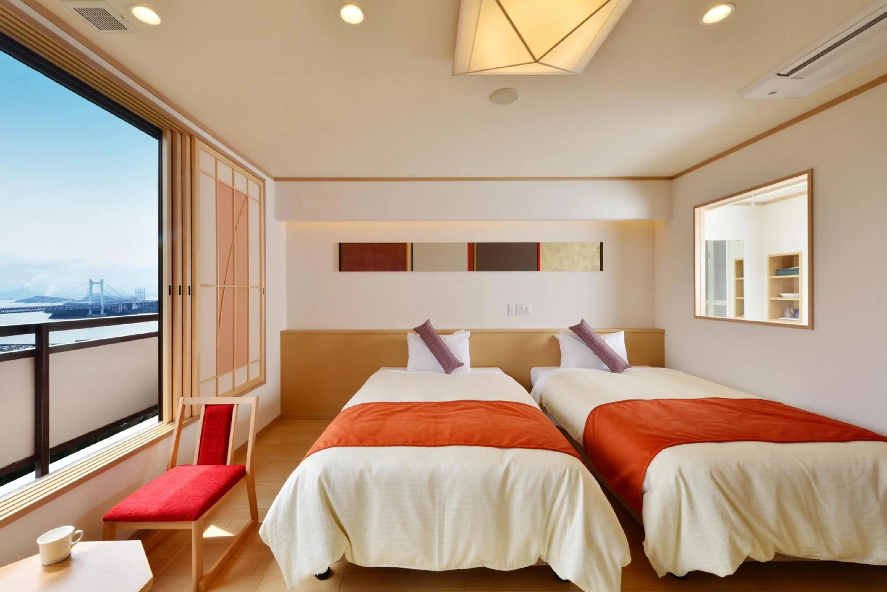 Sea view, Bed in Washu Blue Resort風籠 Kasago