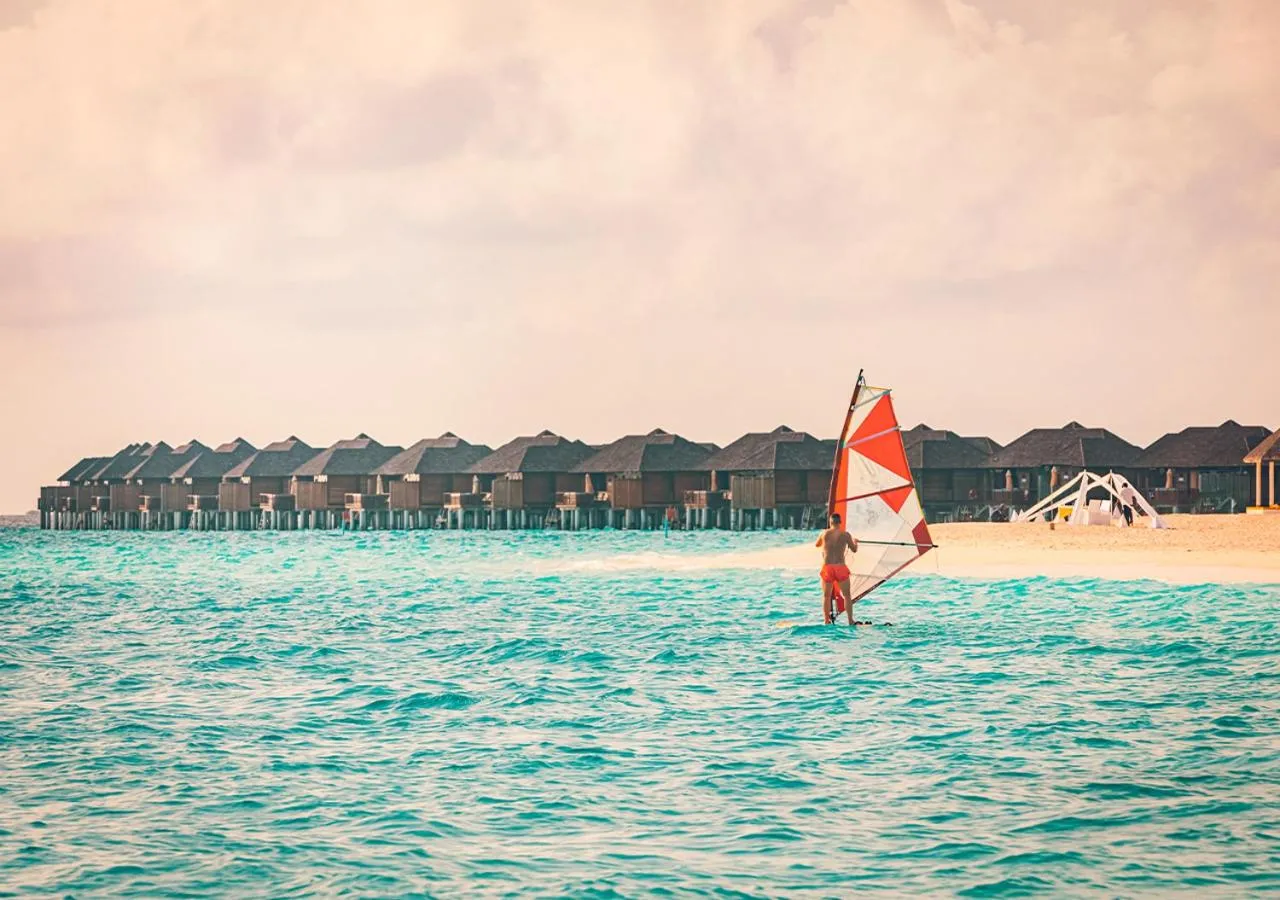 Windsurfing in Sun Siyam Iru Fushi with Free Transfer