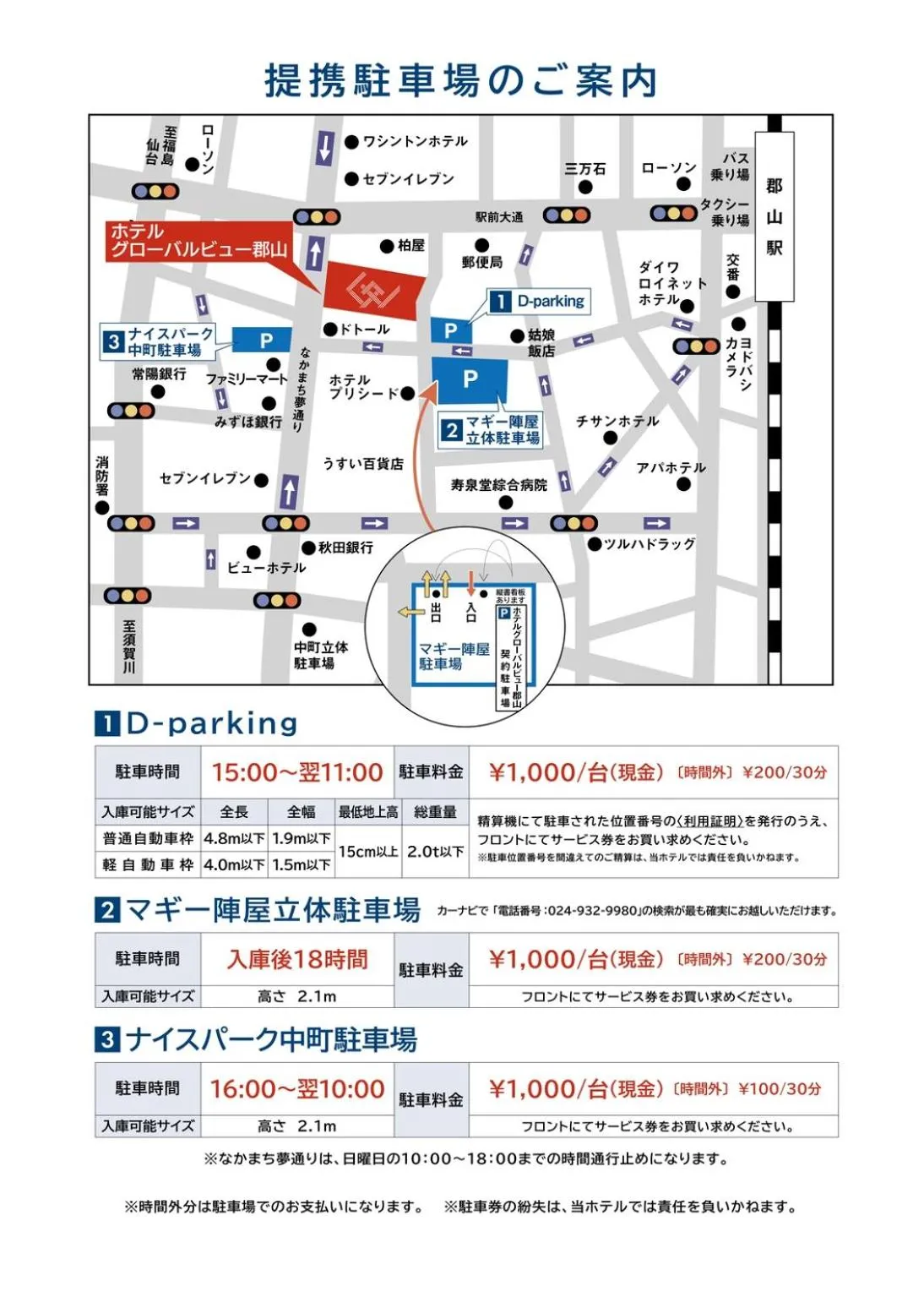 Parking in Hotel Global View Koriyama