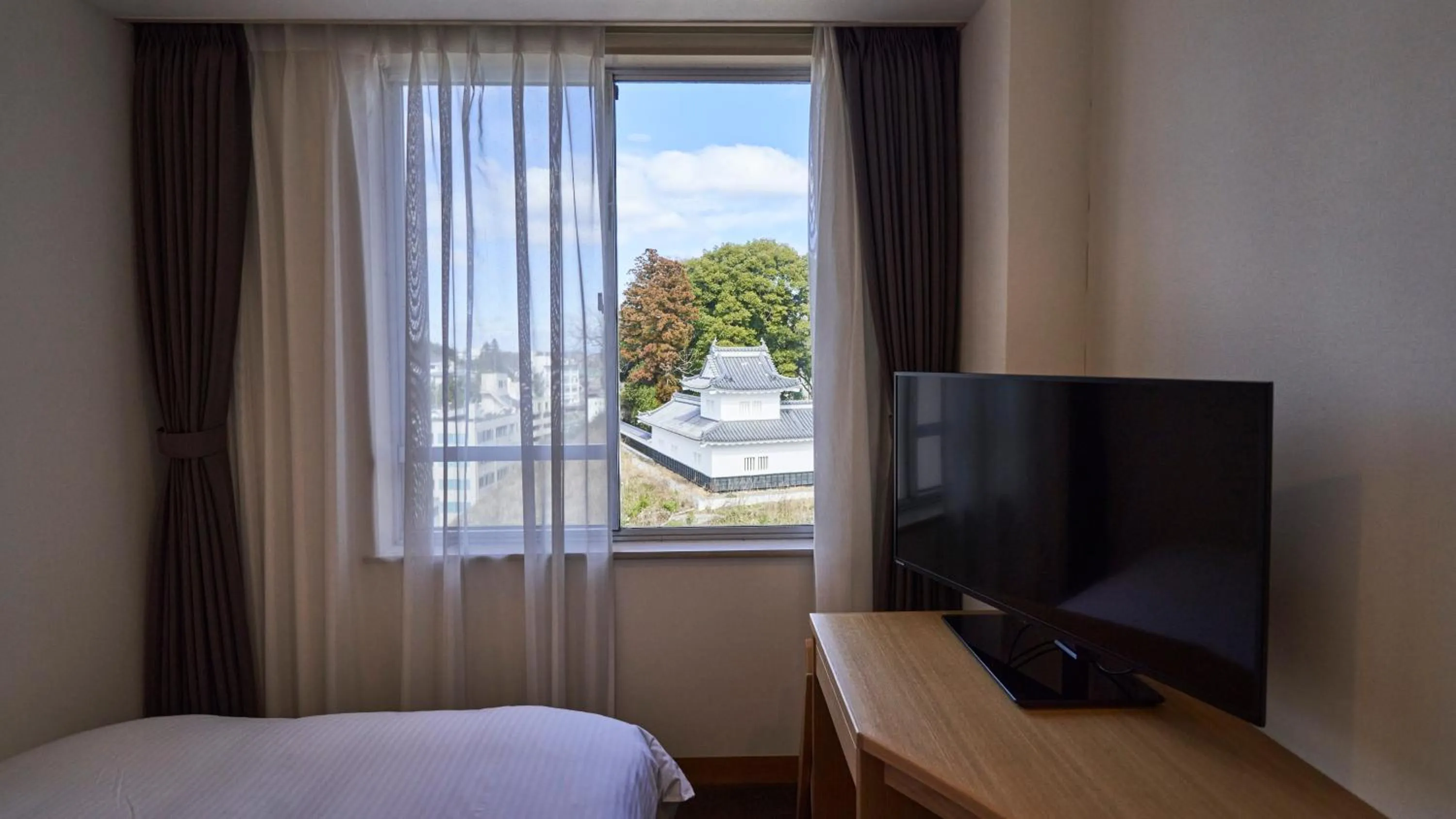 View (from property/room), Bed in Mito Sannomaru Hotel