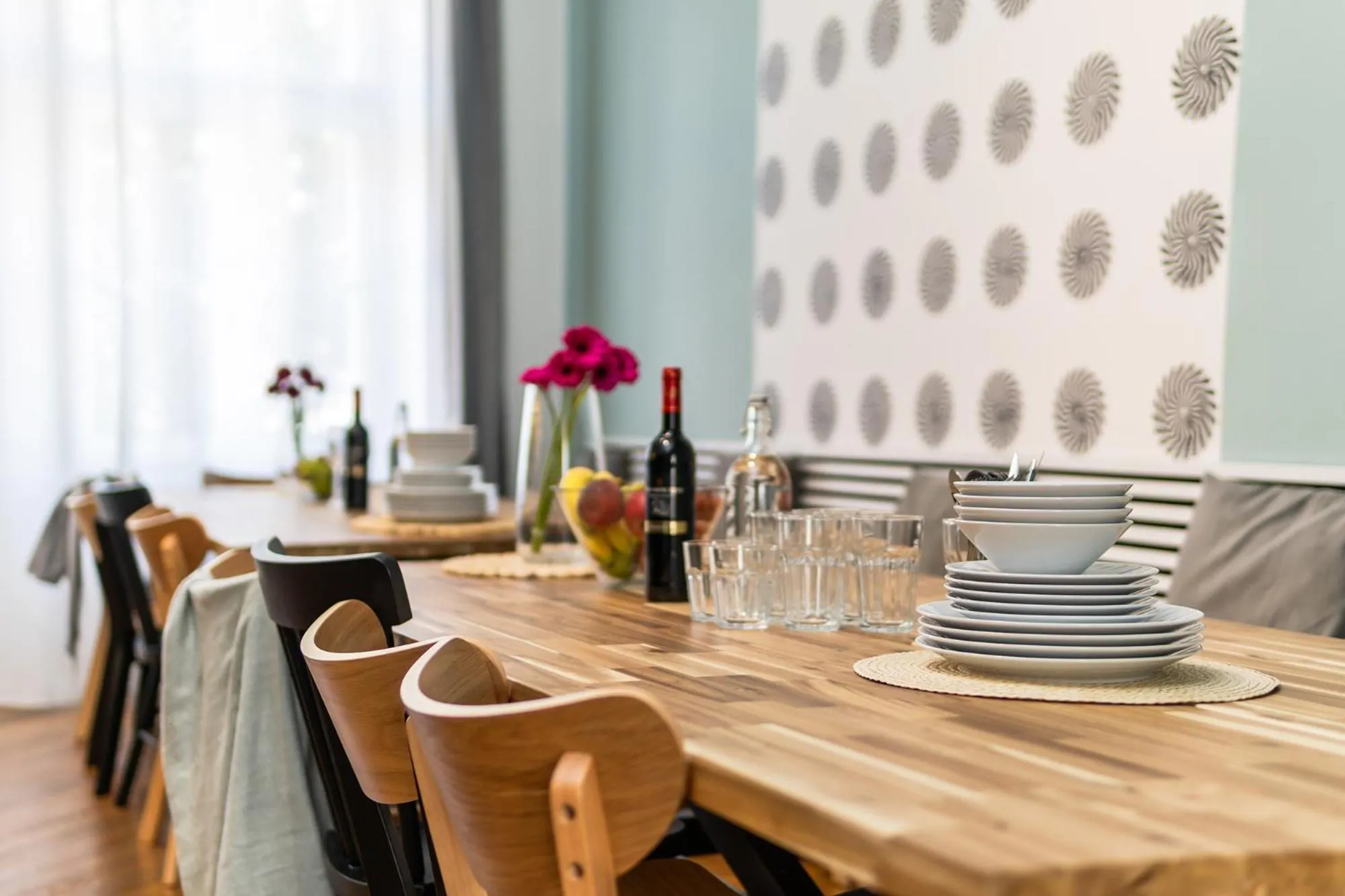 Dining area in Florenc Apartments Prague 1 by Michal&Friends