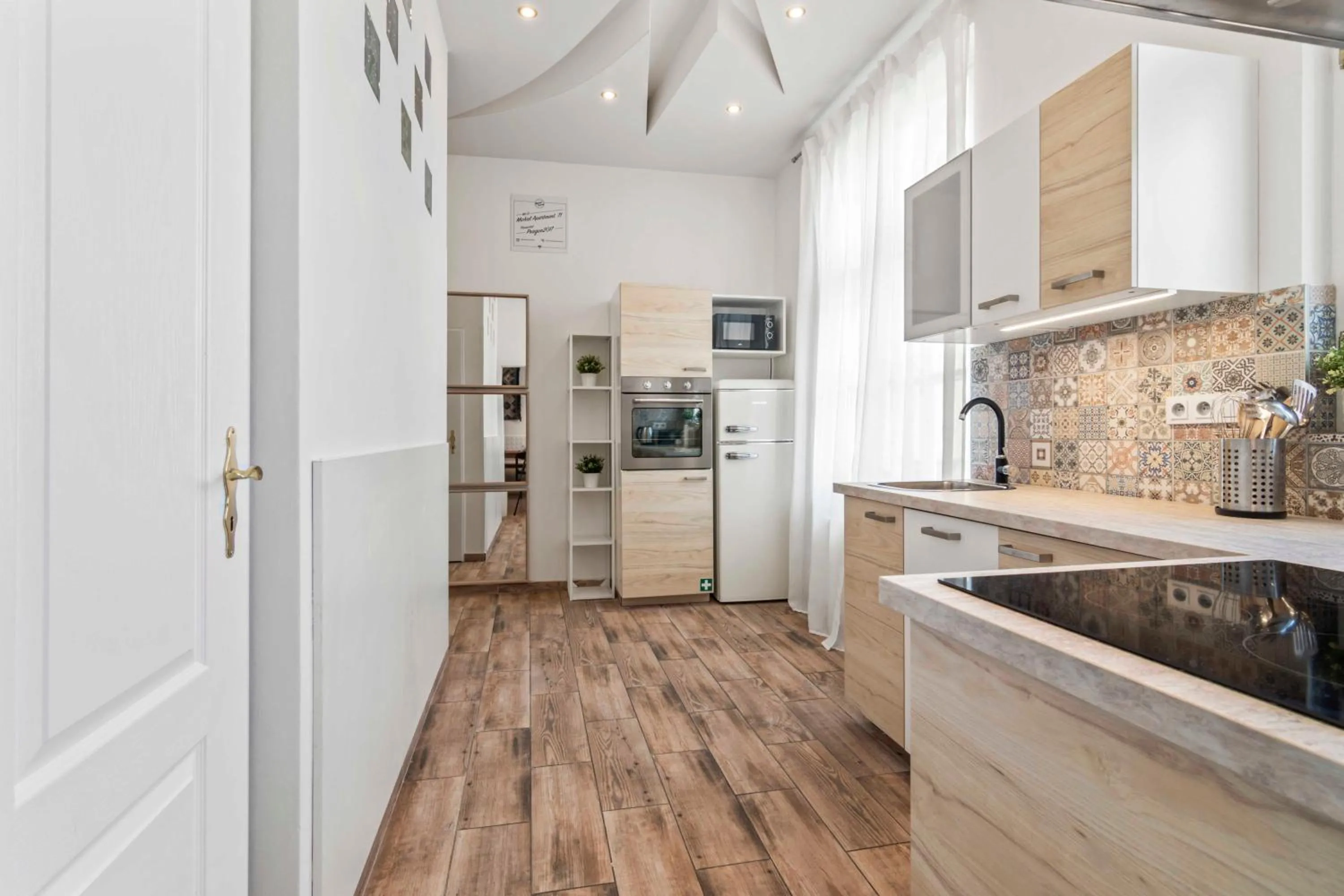 kitchen in Florenc Apartments Prague 1 by Michal&Friends