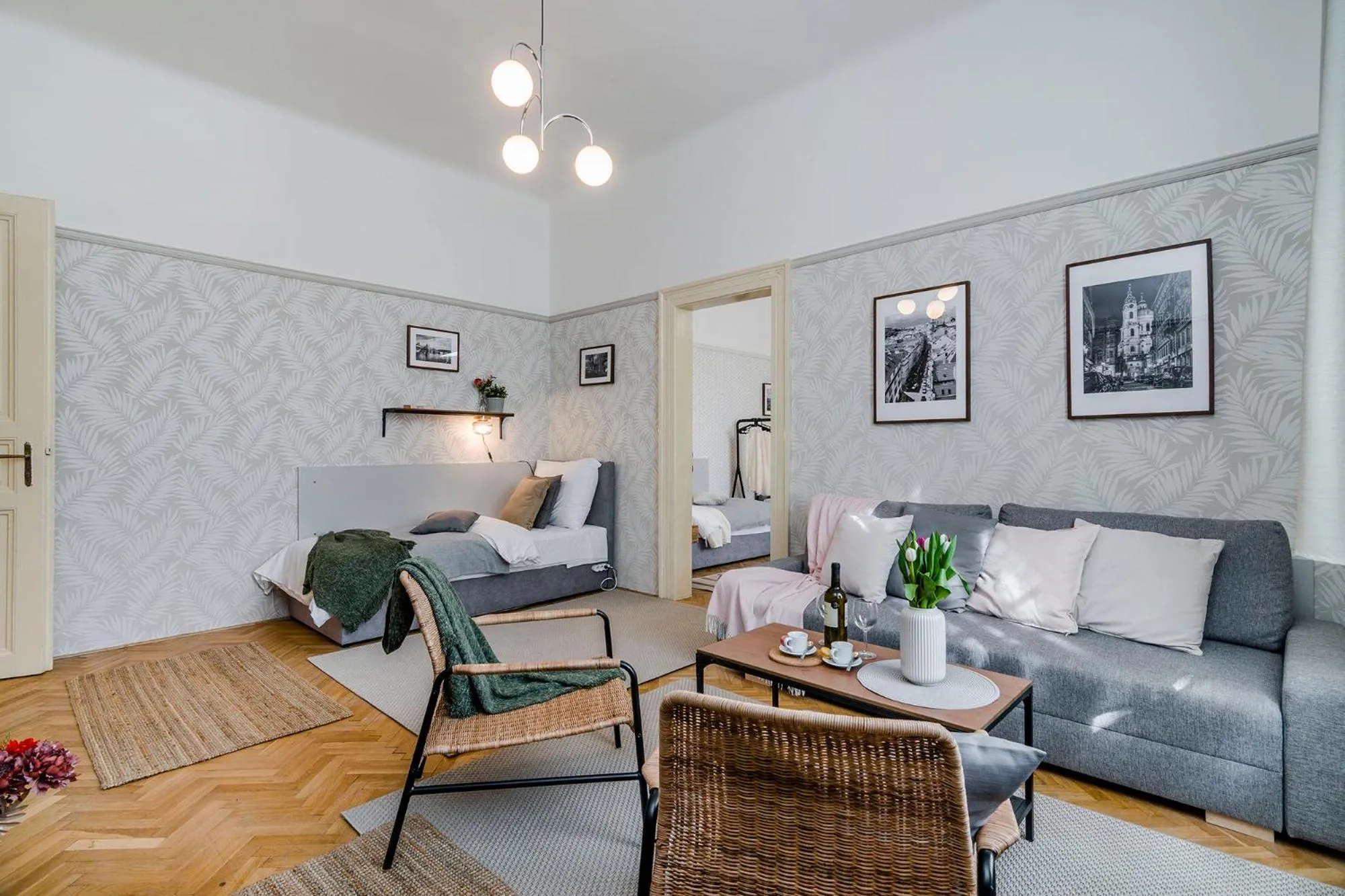 Living room in Florenc Apartments Prague 1 by Michal&Friends