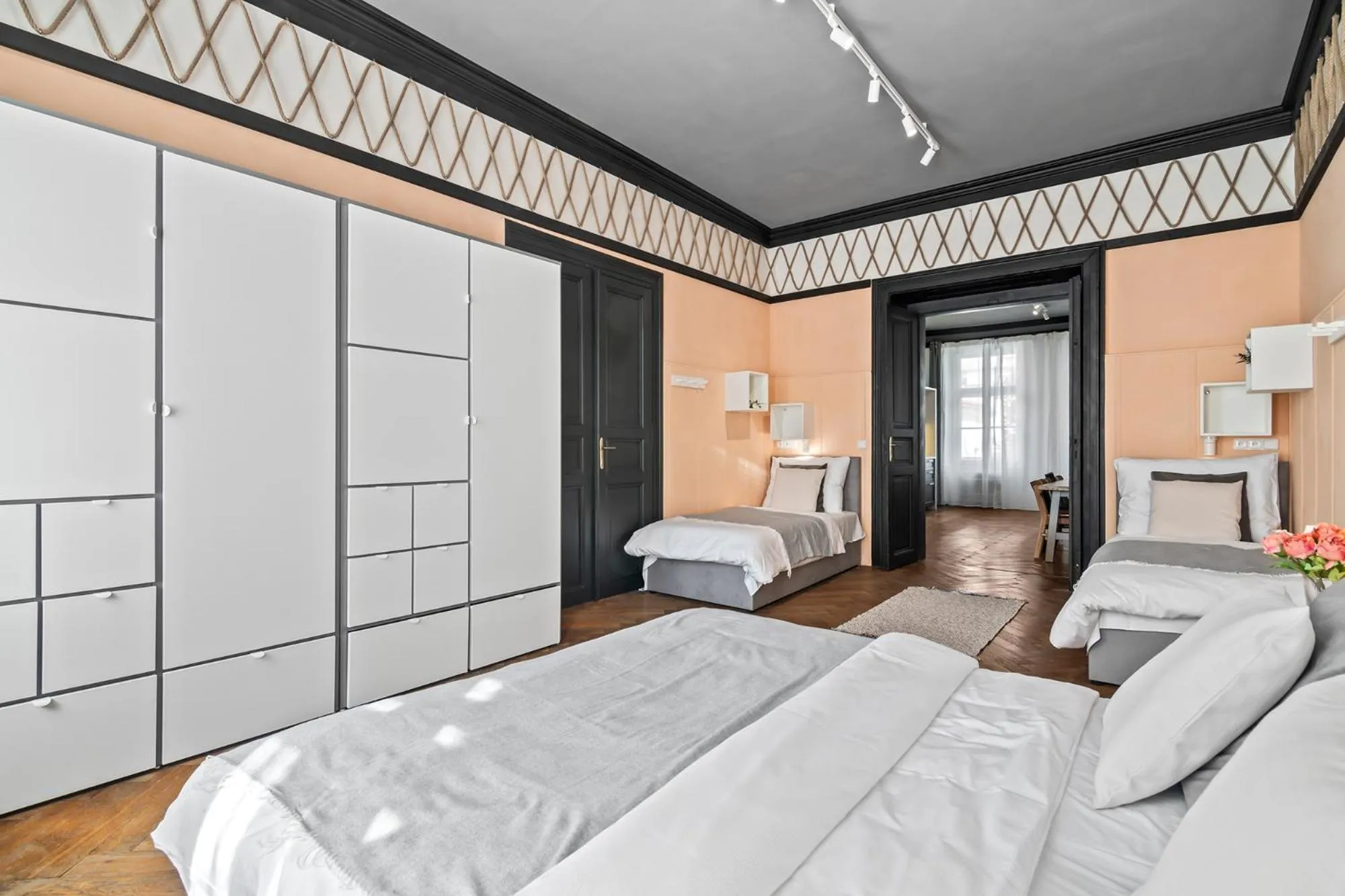 Bed in Florenc Apartments Prague 1 by Michal&Friends