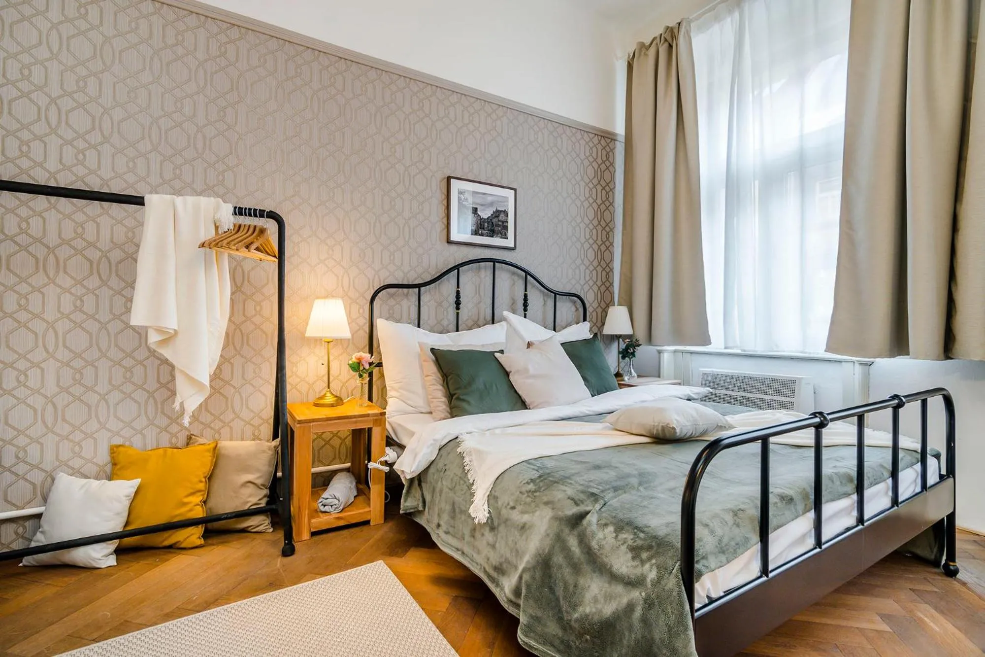 Bed in Florenc Apartments Prague 1 by Michal&Friends