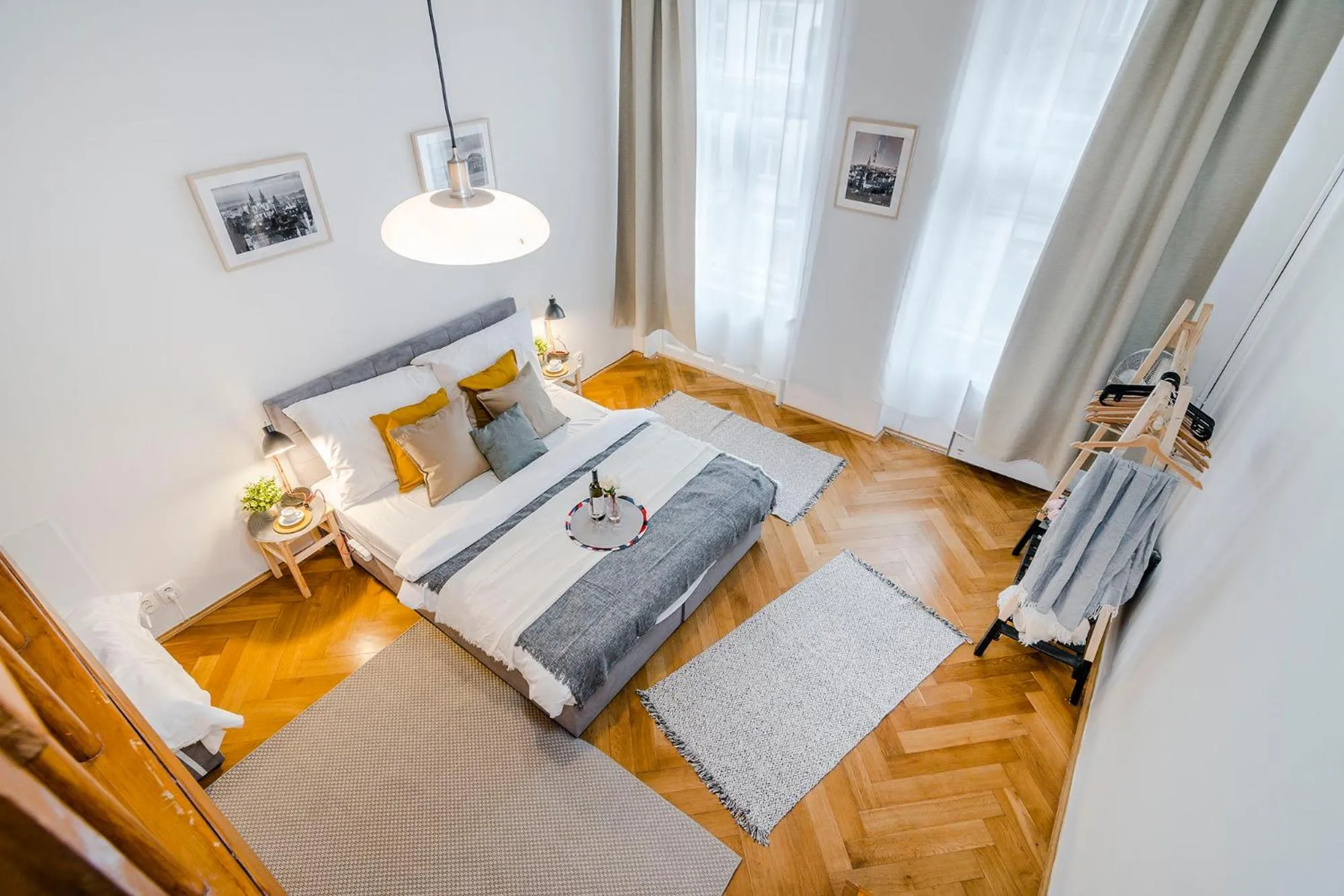 Bed in Florenc Apartments Prague 1 by Michal&Friends