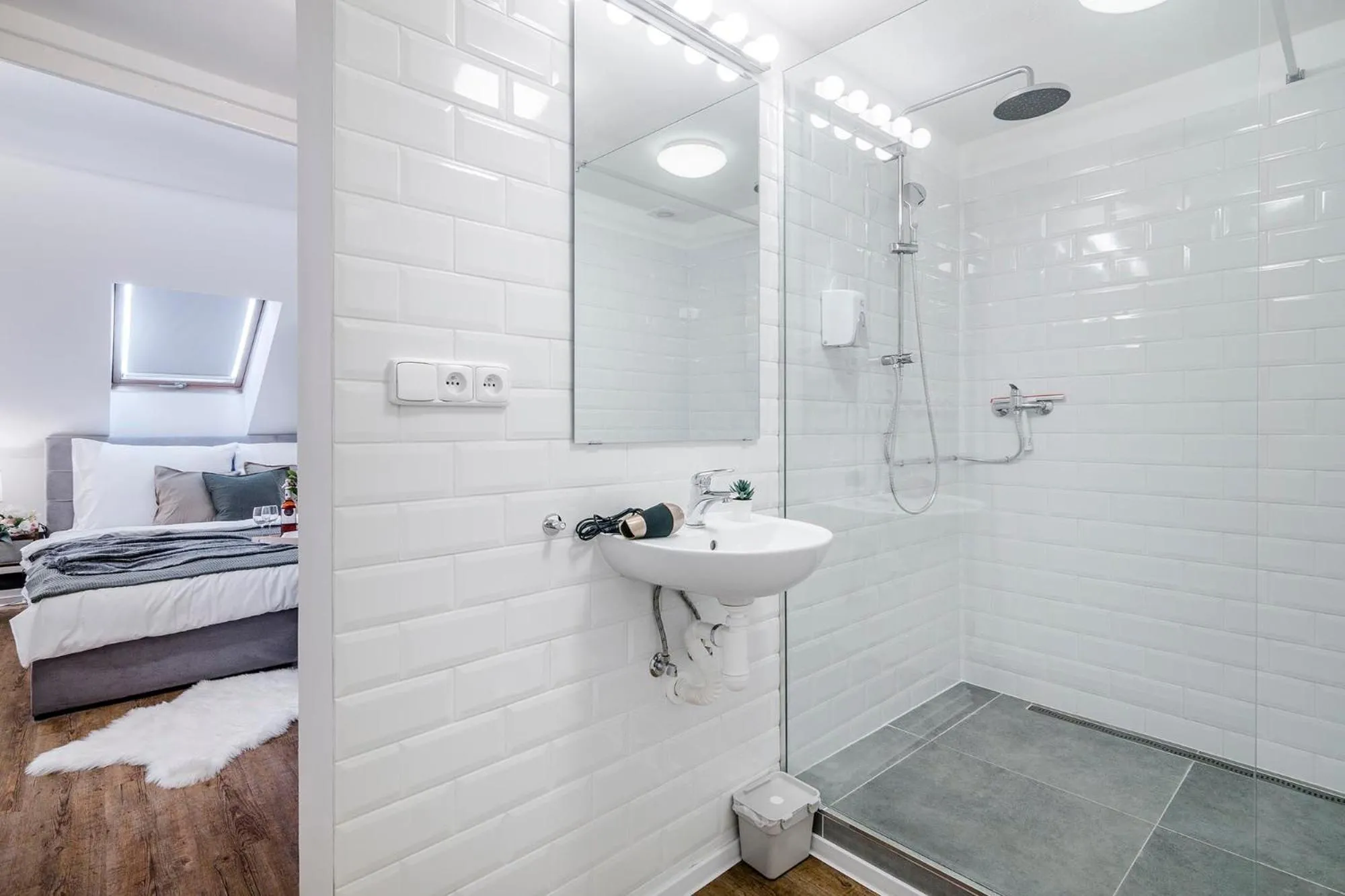 Shower in Florenc Apartments Prague 1 by Michal&Friends
