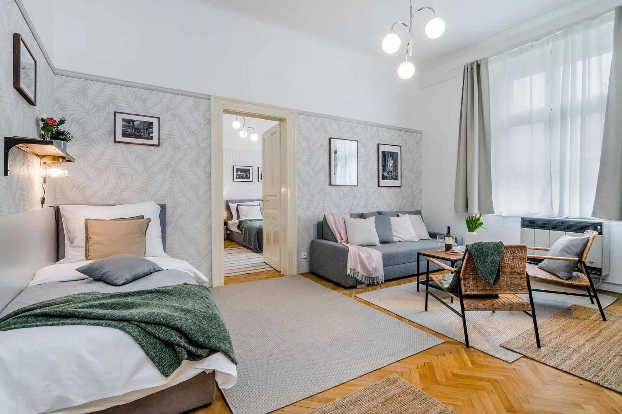 TV and multimedia, Bed in Florenc Apartments Prague 1 by Michal&Friends