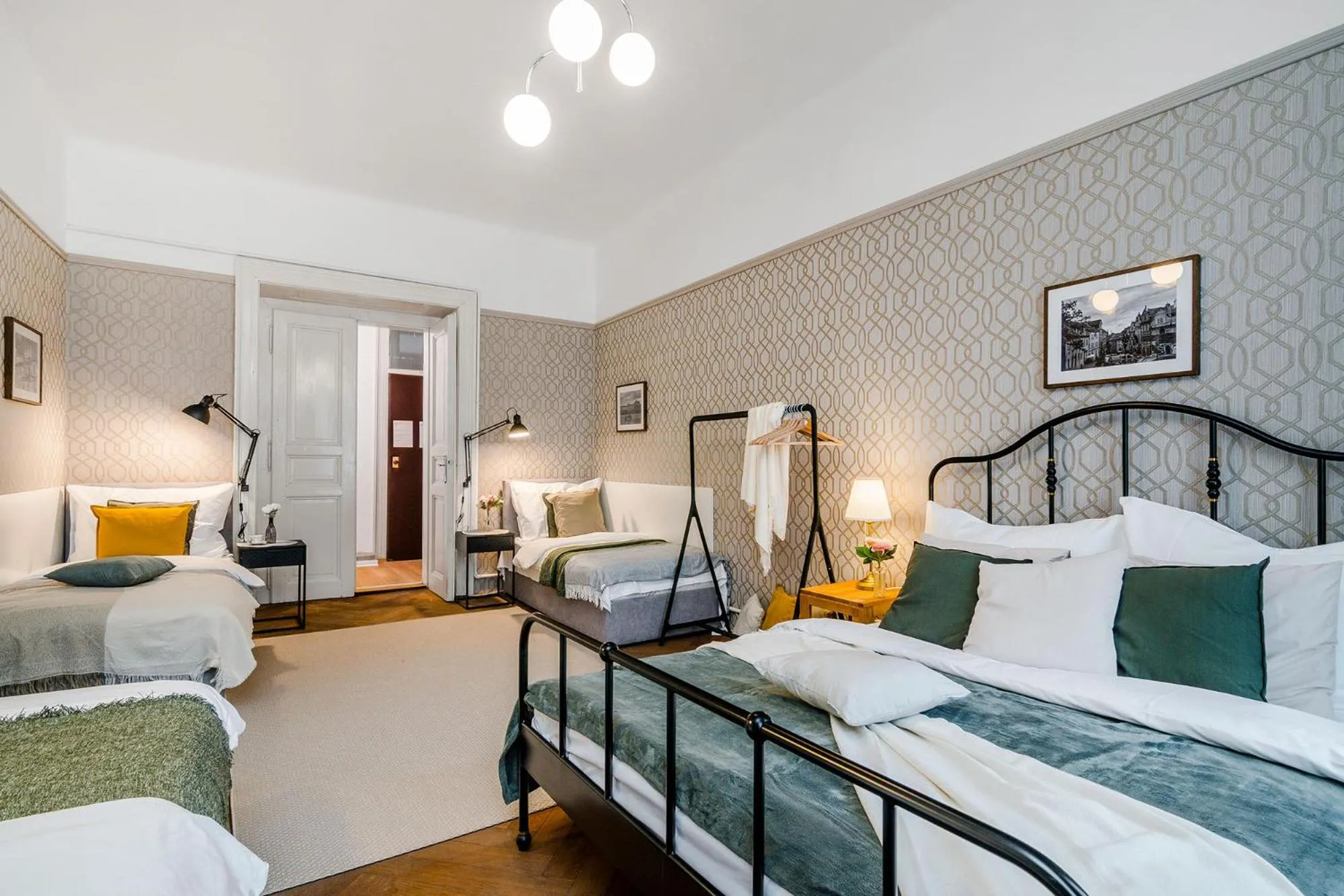 Bed in Florenc Apartments Prague 1 by Michal&Friends
