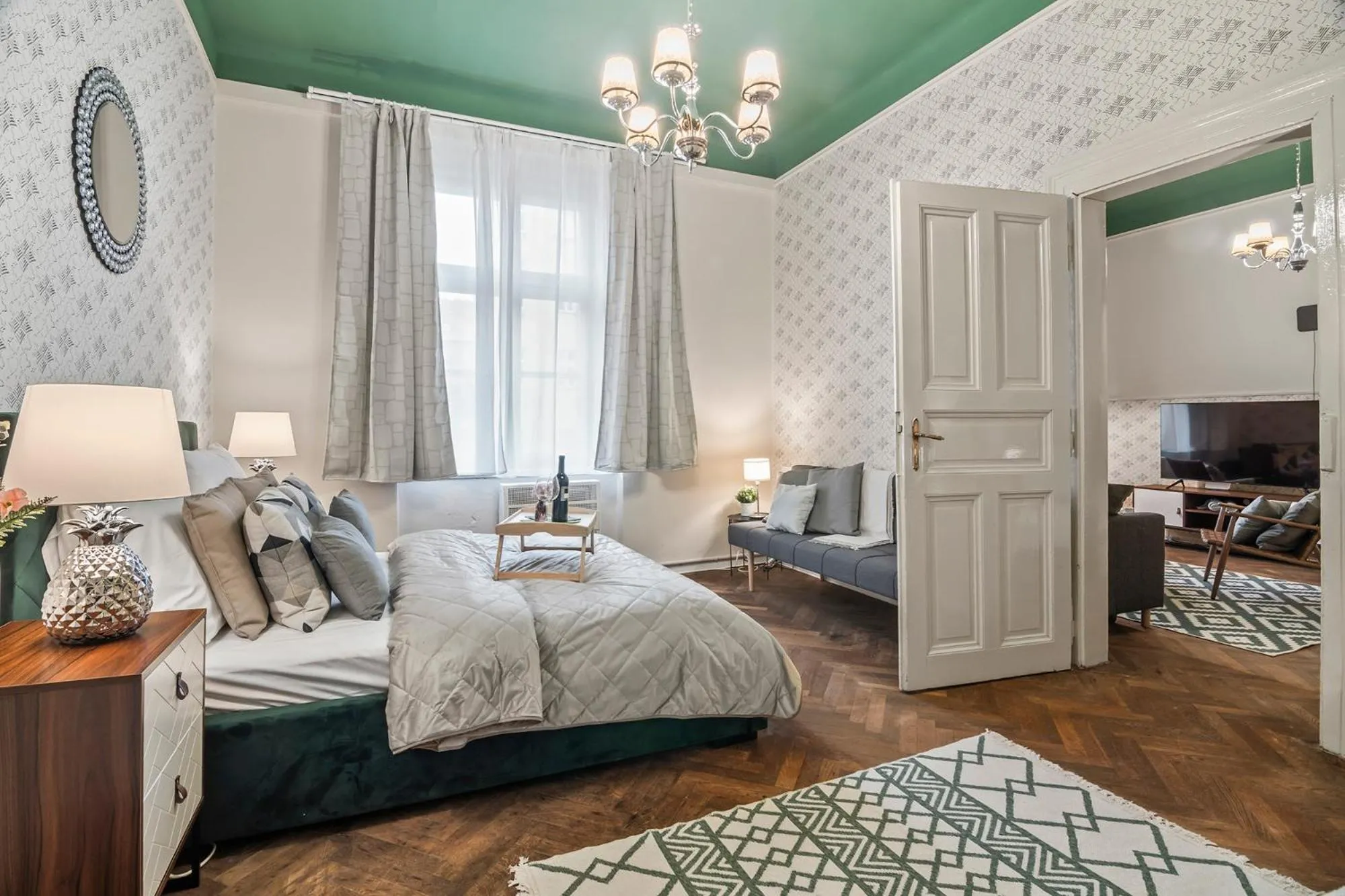 Bed in Florenc Apartments Prague 1 by Michal&Friends