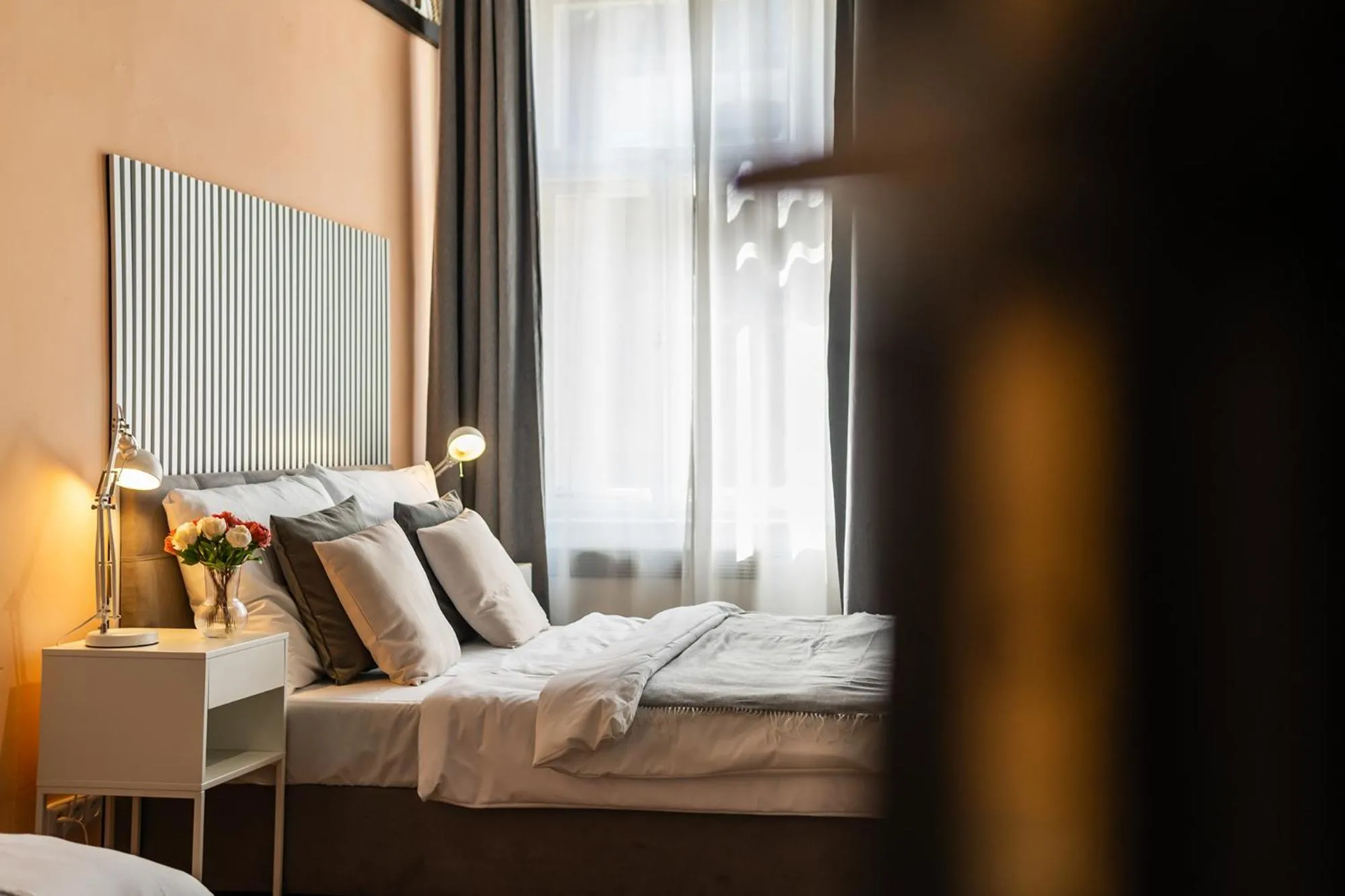 Bed in Florenc Apartments Prague 1 by Michal&Friends
