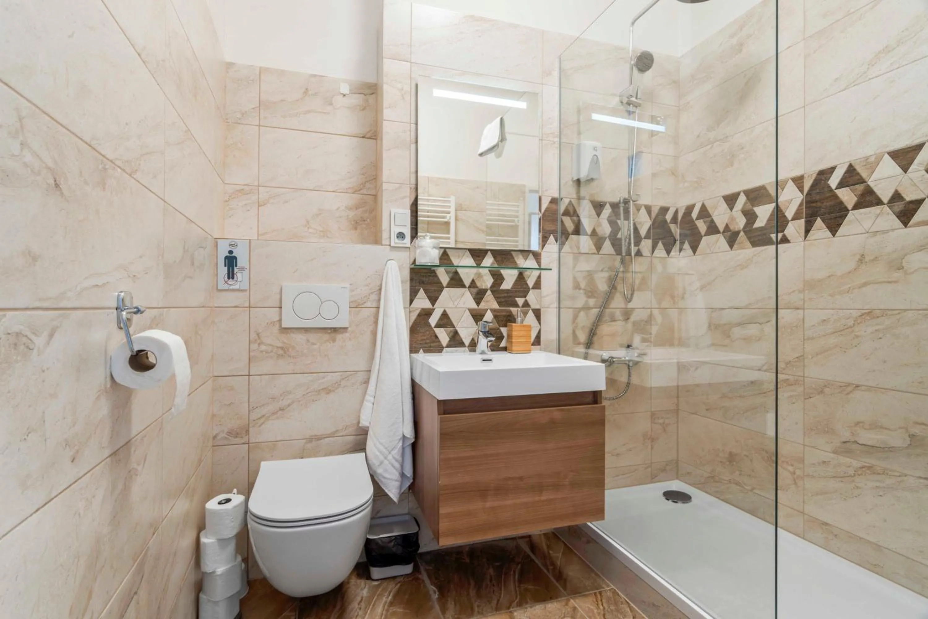 Toilet in Florenc Apartments Prague 1 by Michal&Friends