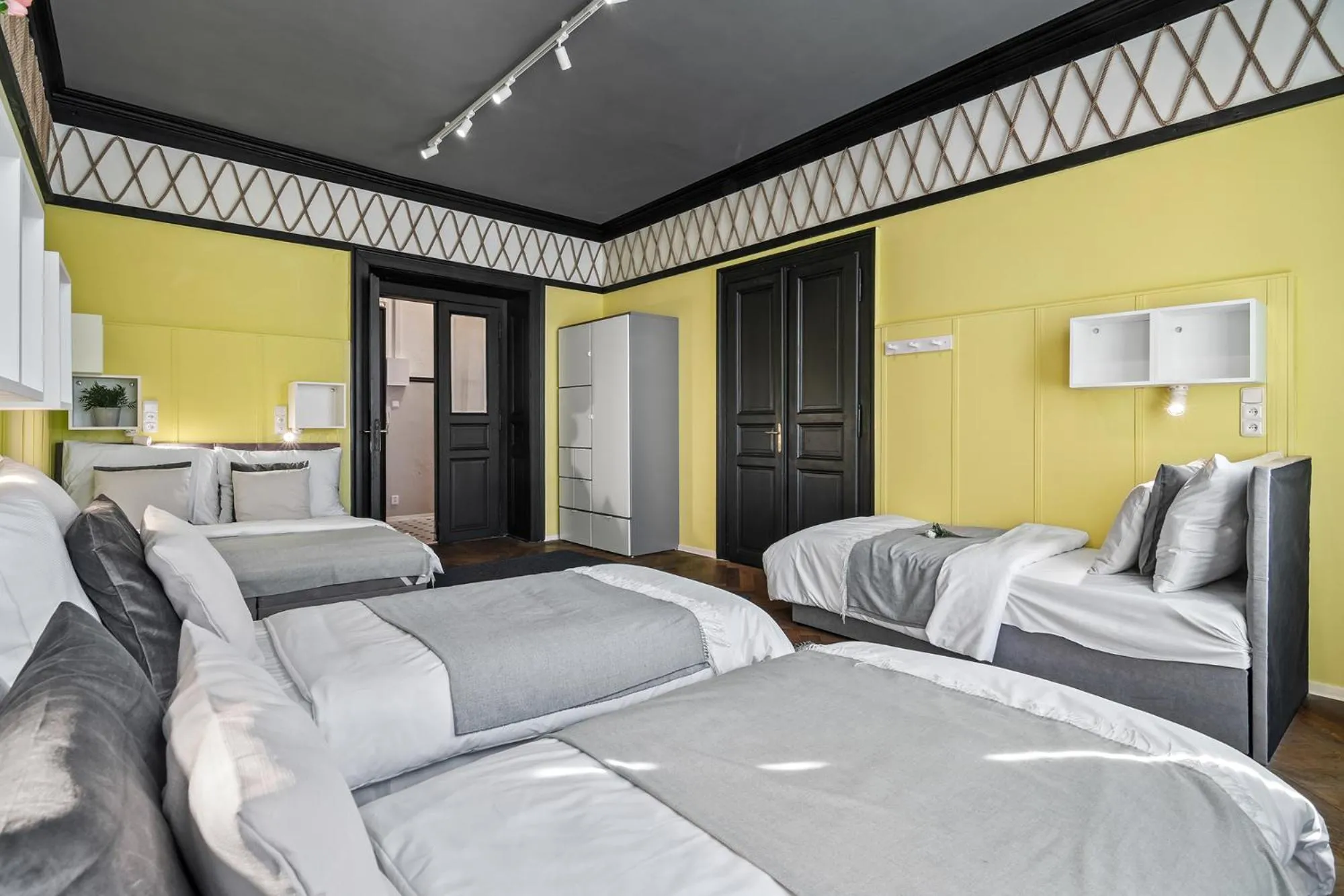 Bed in Florenc Apartments Prague 1 by Michal&Friends