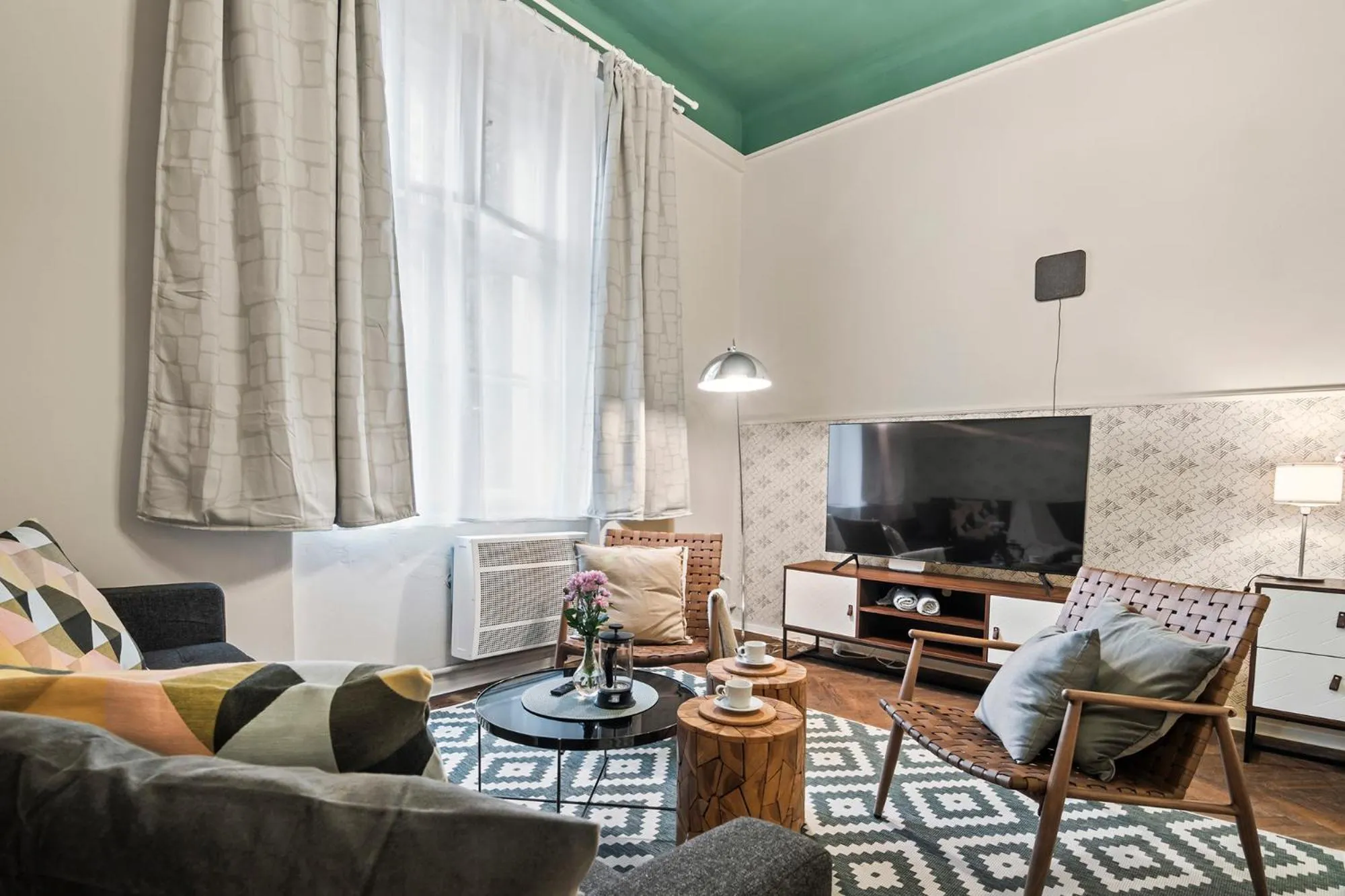 Living room in Florenc Apartments Prague 1 by Michal&Friends