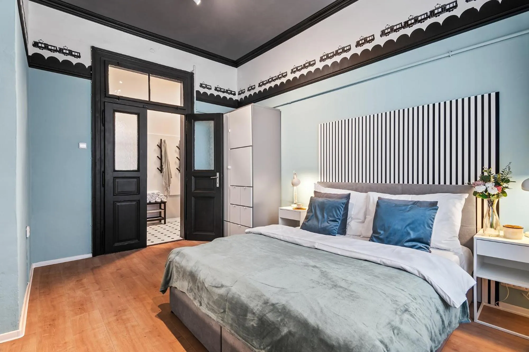 Bed in Florenc Apartments Prague 1 by Michal&Friends