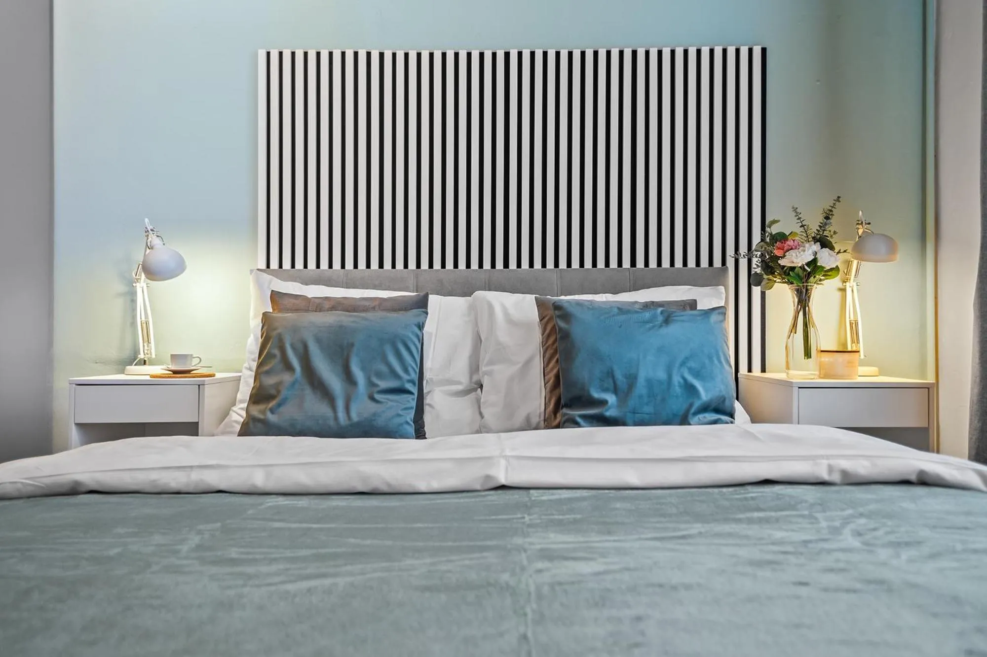 Bed in Florenc Apartments Prague 1 by Michal&Friends