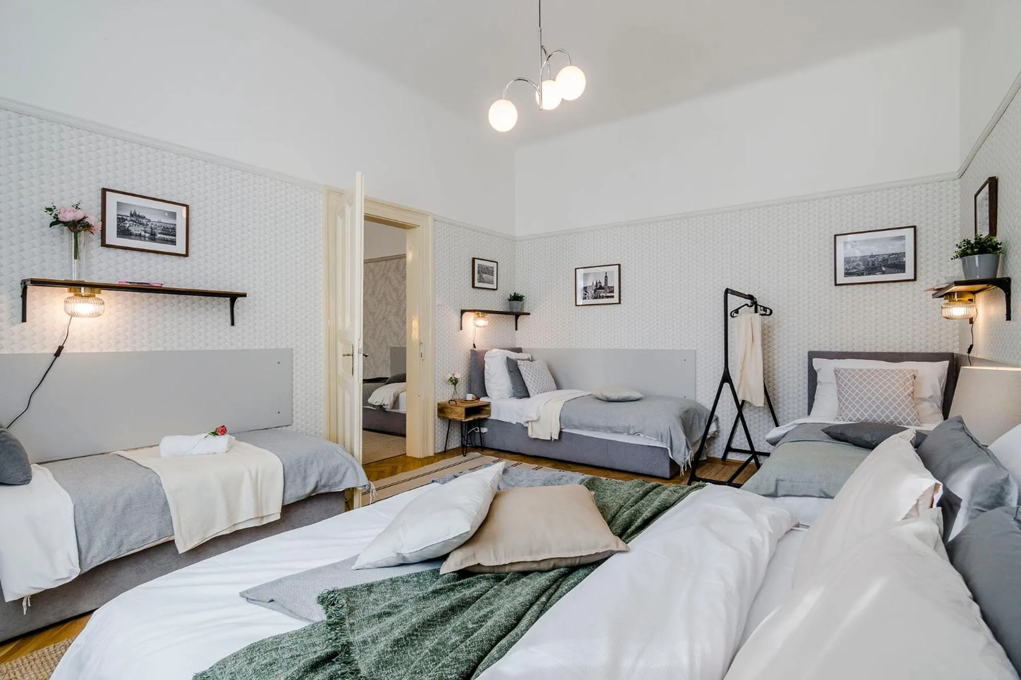 Bed in Florenc Apartments Prague 1 by Michal&Friends