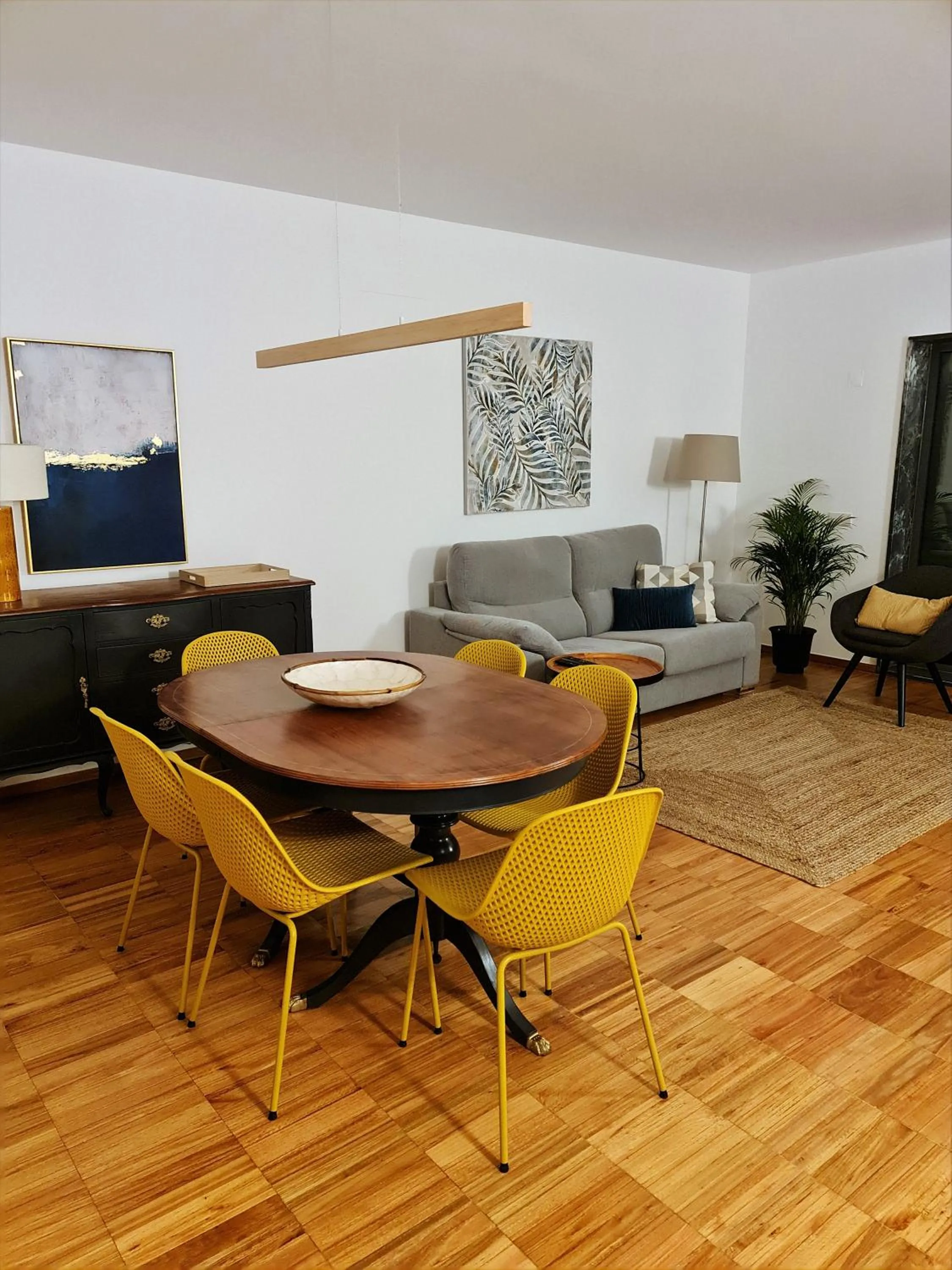 Dining area in Lagos Factory Yellow by Marina with AC