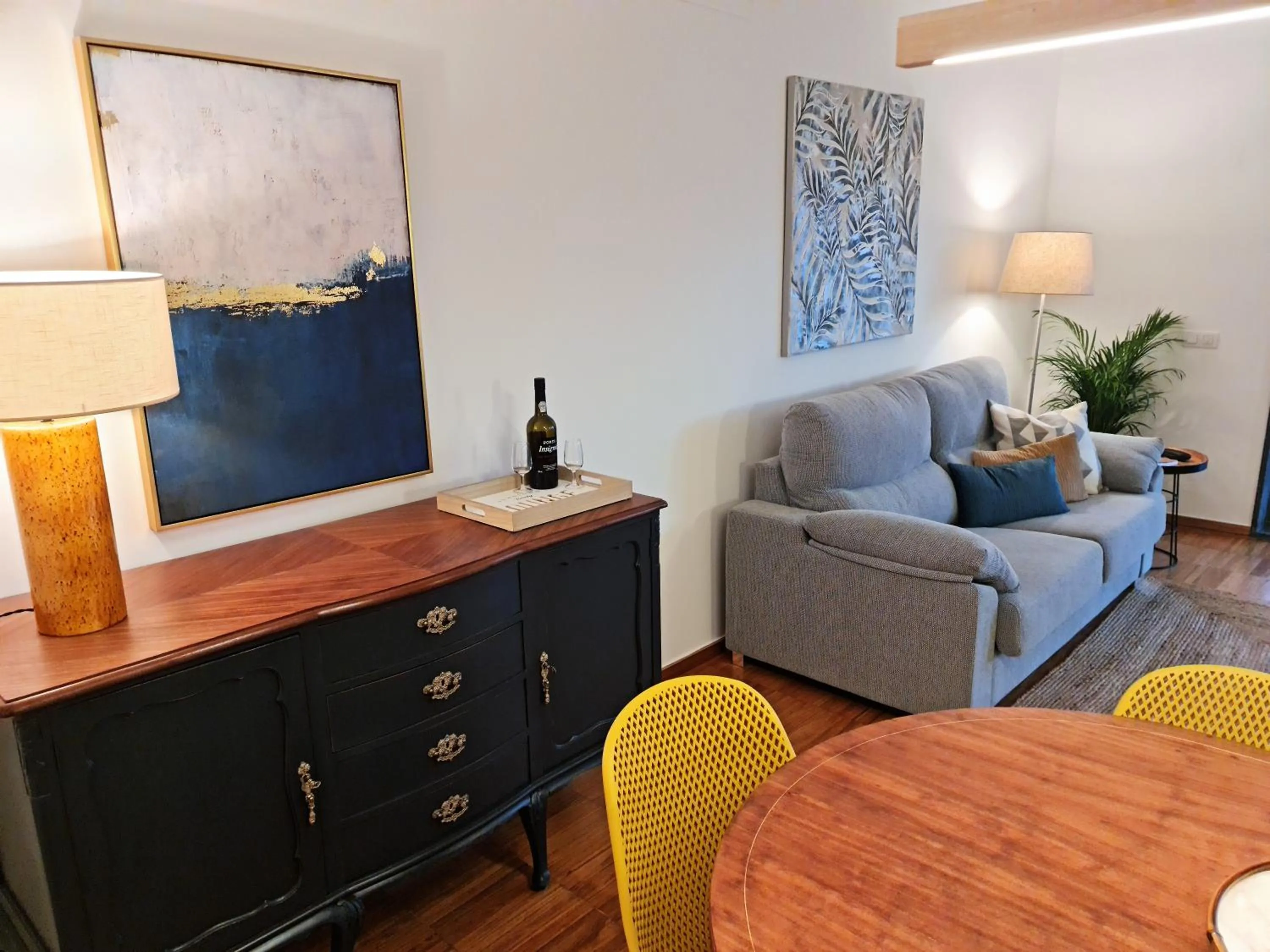 Living room in Lagos Factory Yellow by Marina with AC
